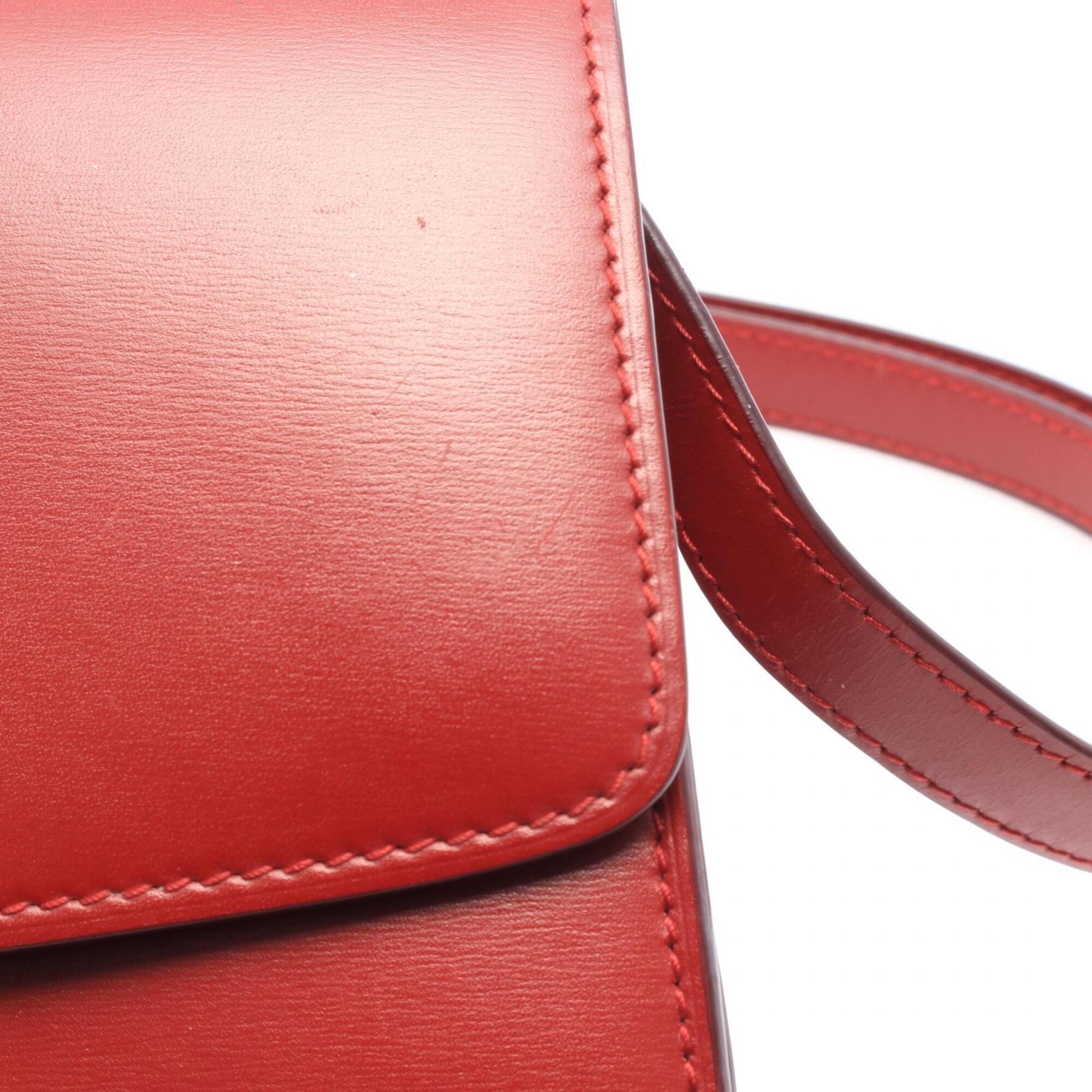 Celine Red Color Leather Handbag Shoulder Bag (Pre-Owned)