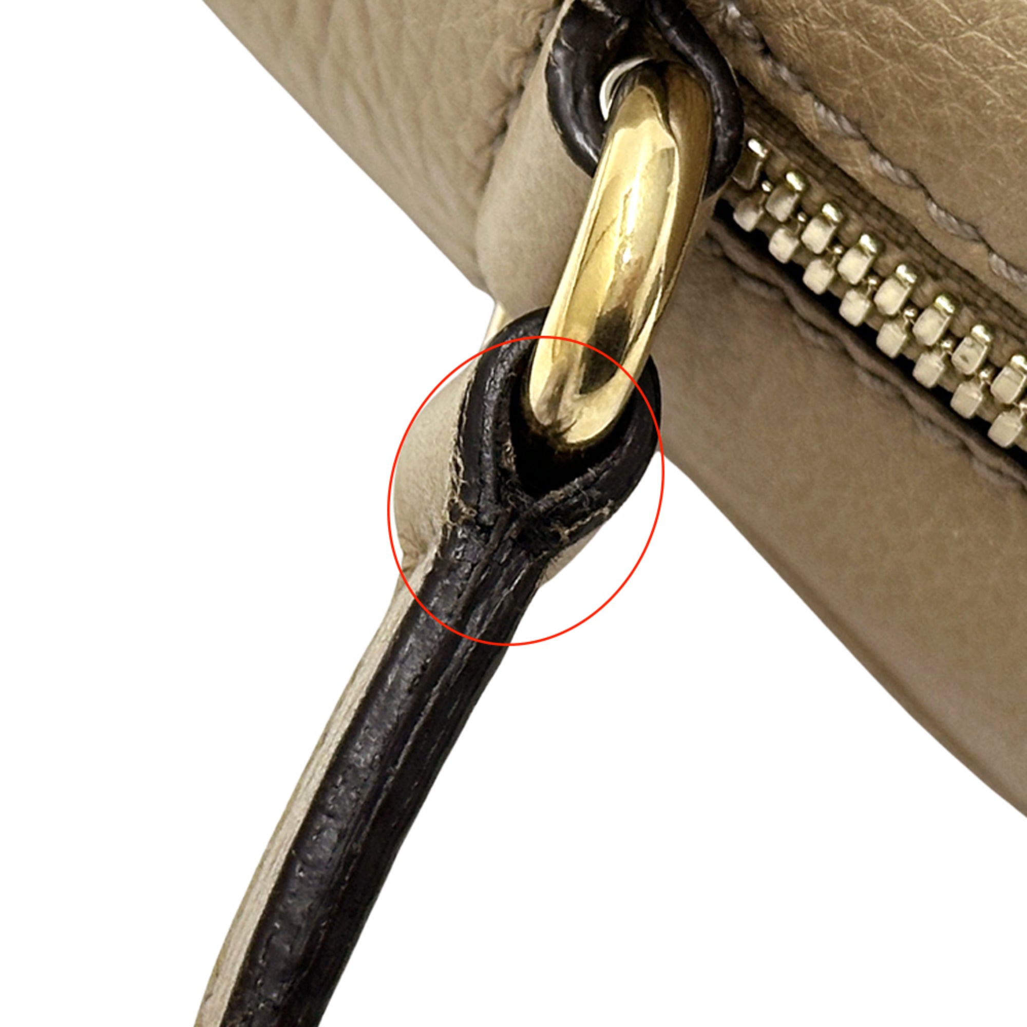 Gucci Beige Leather Handbag Shoulder Bag (Pre-Owned)