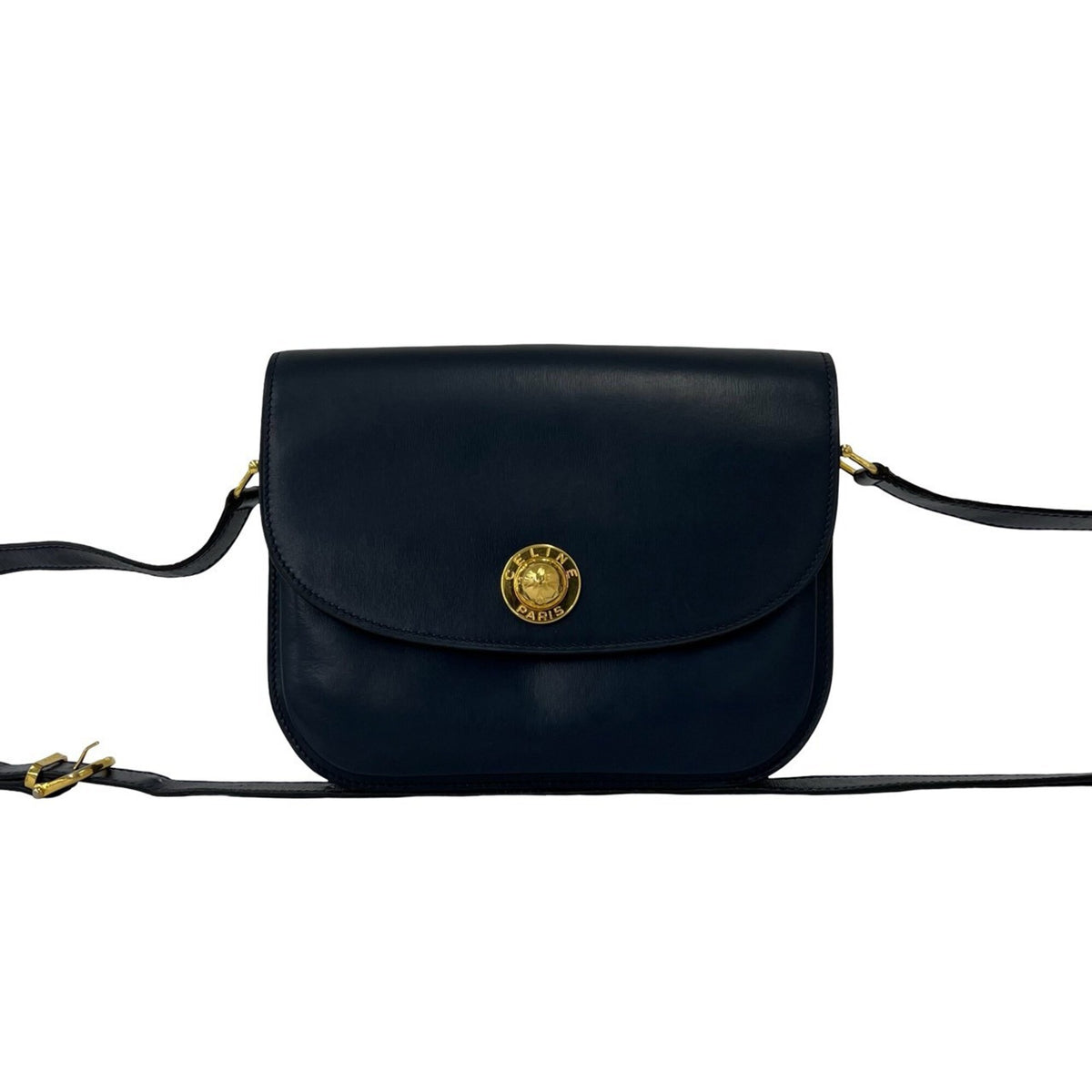 Celine Navy Leather Pochette Shoulder Bag (Pre-Owned)
