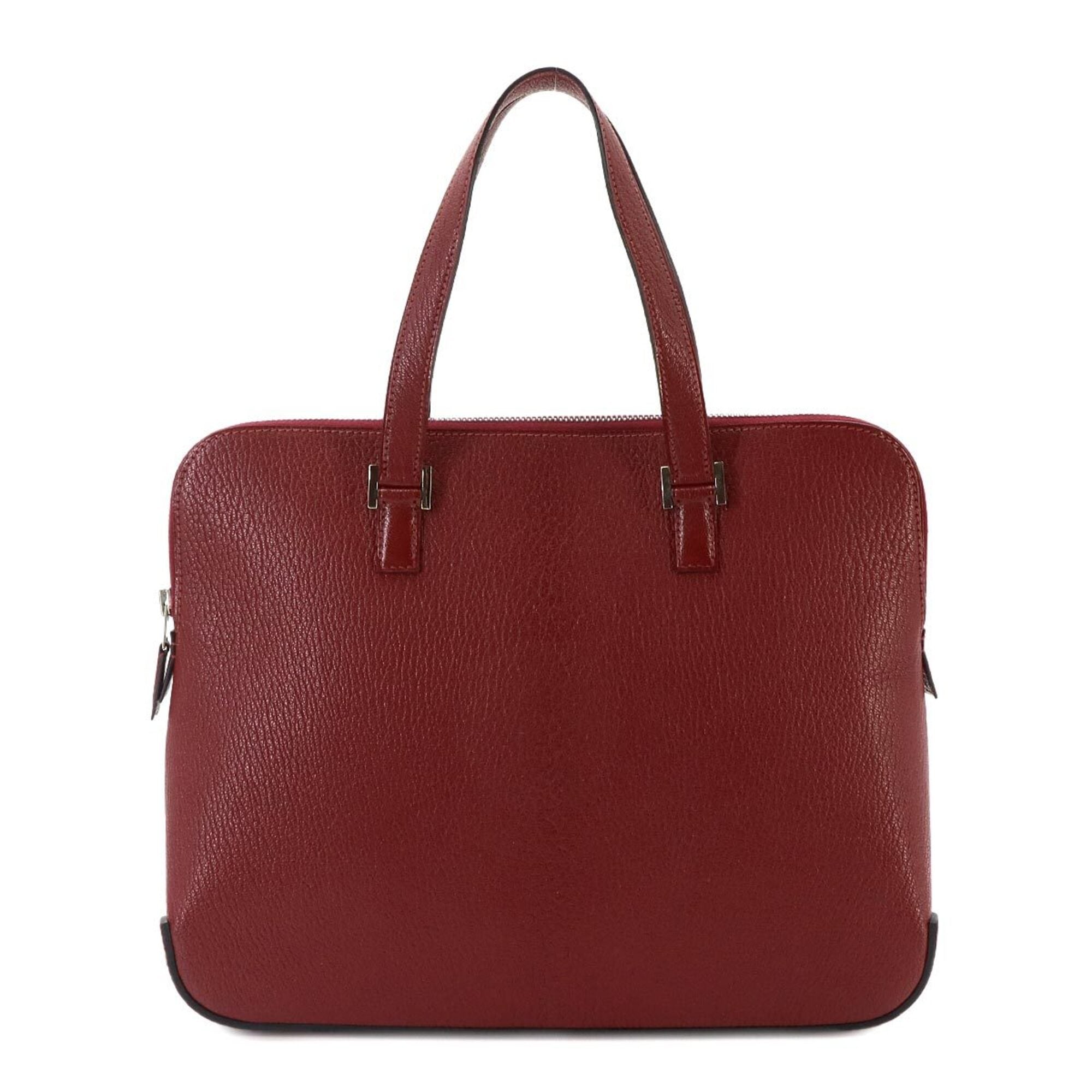 Hermes Rouge H Chevre Leather Handbag (Pre-Owned)
