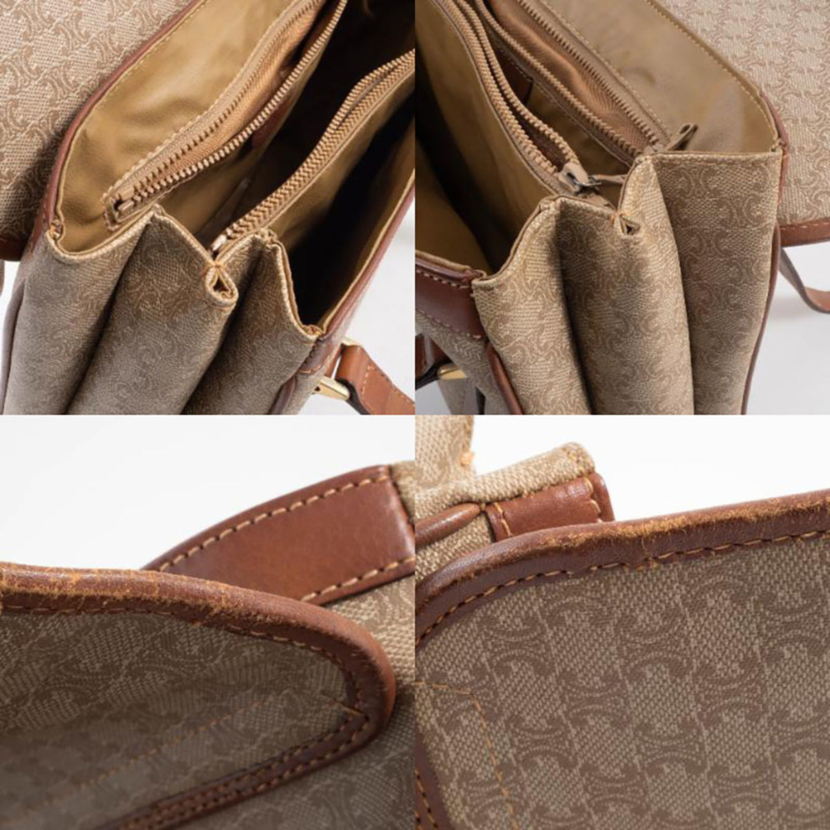 Celine Macadam Beige Brown Pvc Leather Handbag Tote Bag (Pre-Owned)