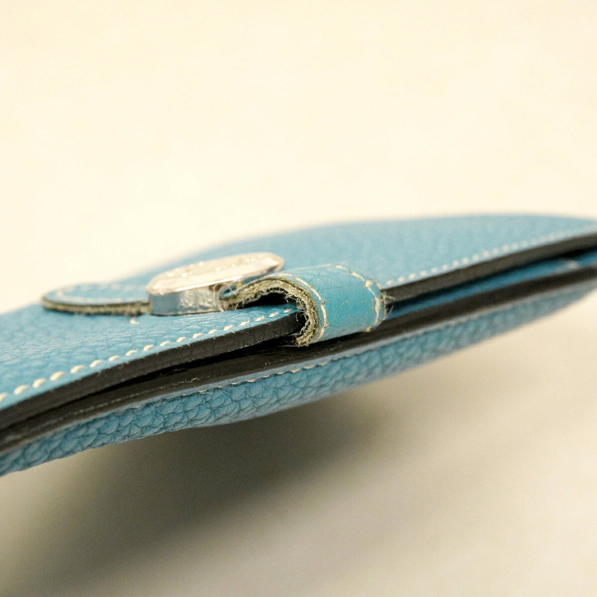Hermes Blue Jean Togo Leather Long Wallet (Bi-Fold) (Pre-Owned)