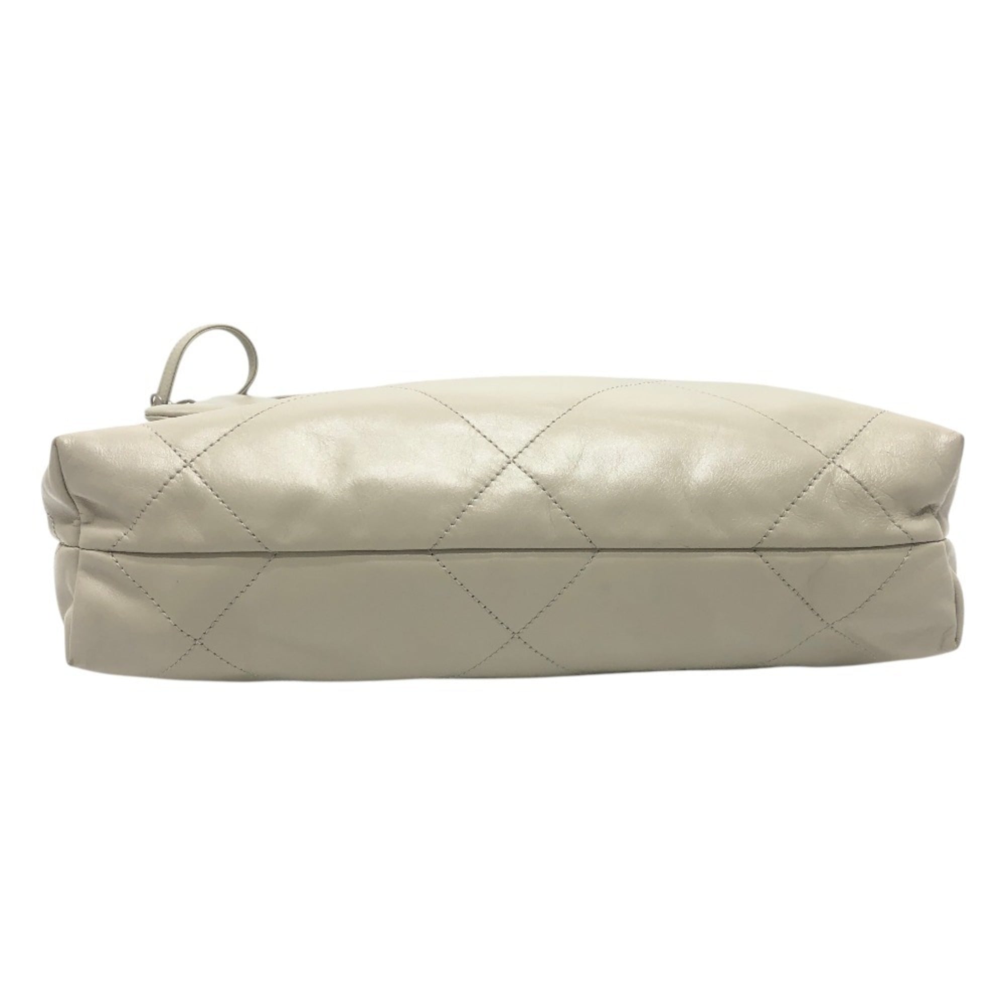 Chanel Gray Leather Shoulder Bag (Pre-Owned)