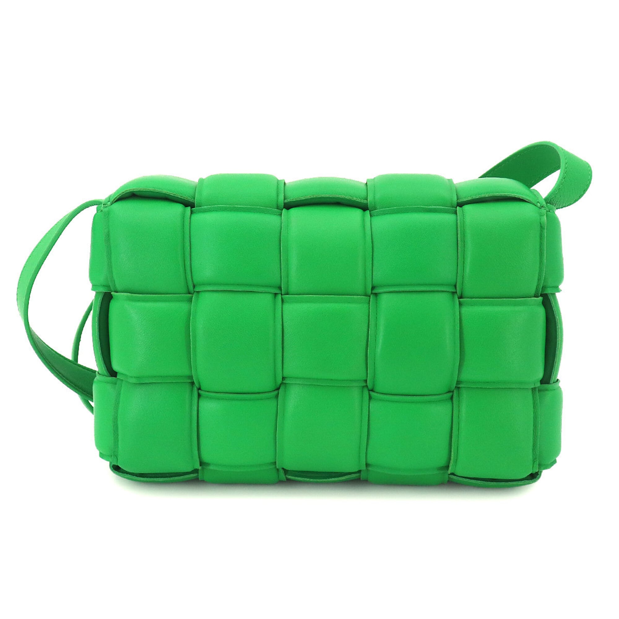 Bottega Veneta Green Leather Handbag Shoulder Bag (Pre-Owned)