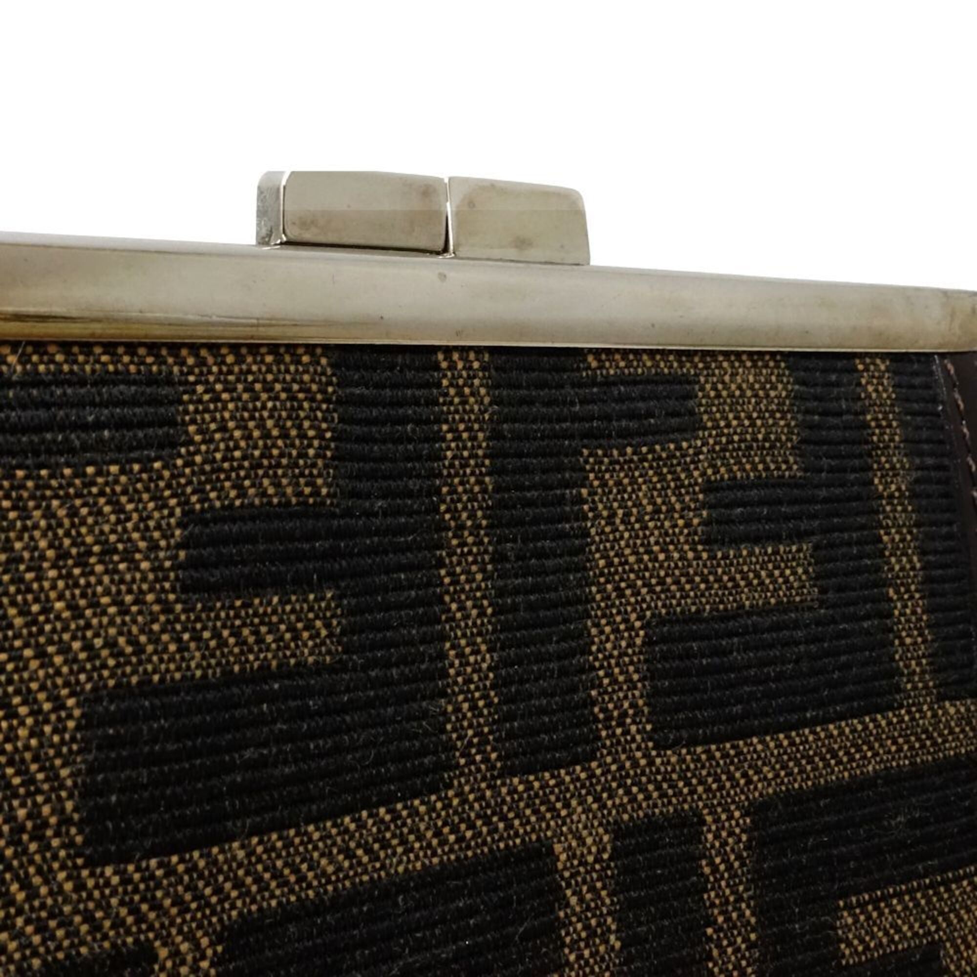 Fendi Zucca Brown Canvas Leather Wallet (Bi-Fold) (Pre-Owned)