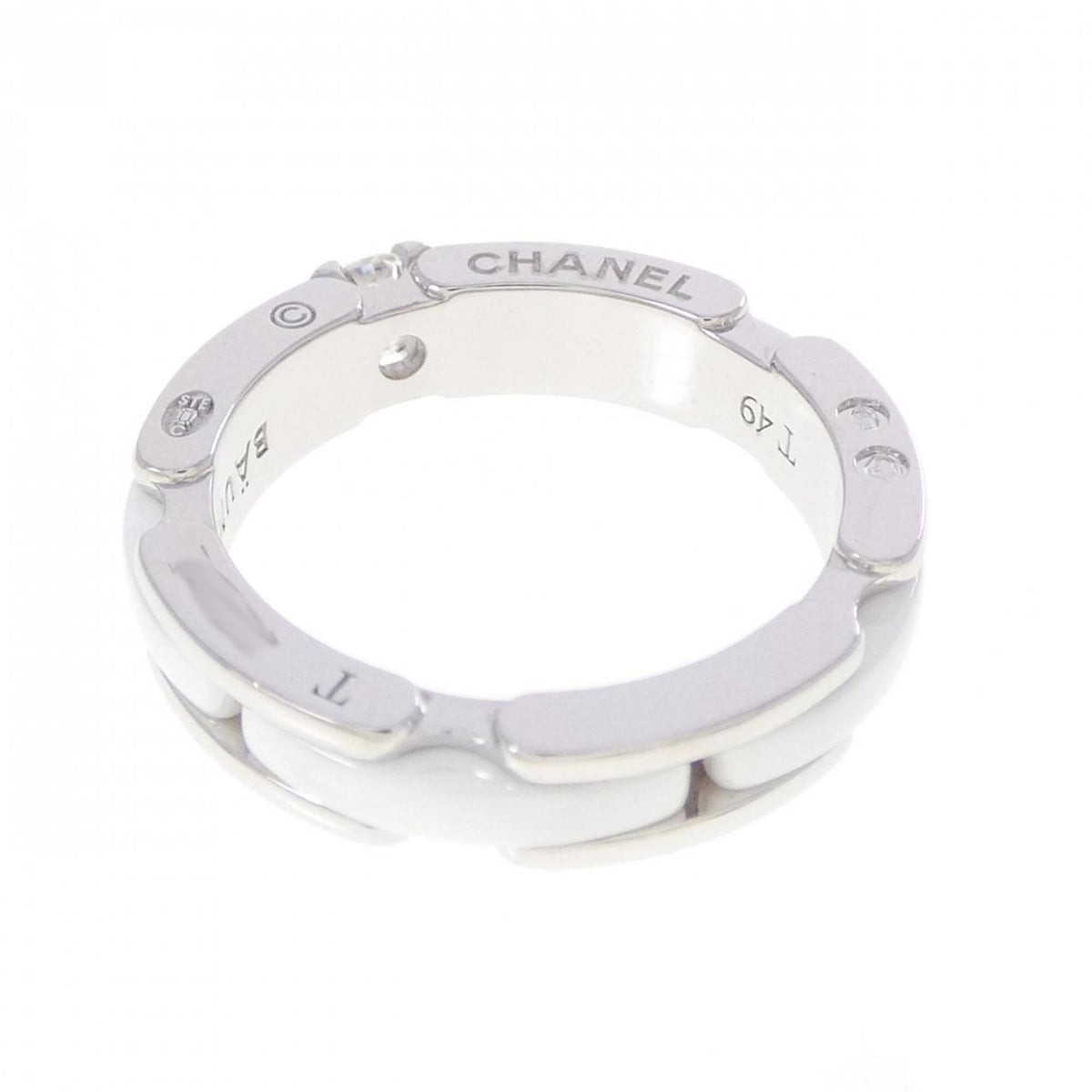 Chanel White Gold (18K) Ceramic Band Ring (Pre-Owned)