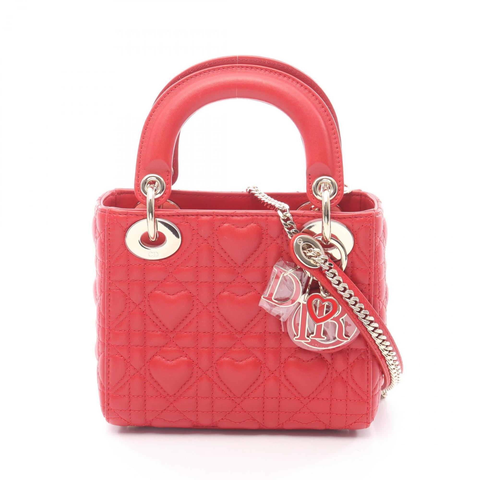 Christian Dior Red Color Leather Handbag (Pre-Owned)