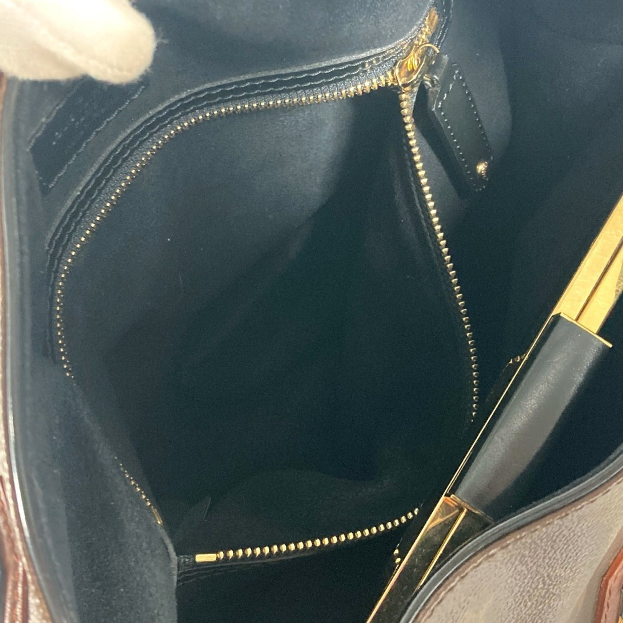 Louis Vuitton Black Brown Canvas Boston Bag Shoulder Bag (Pre-Owned)
