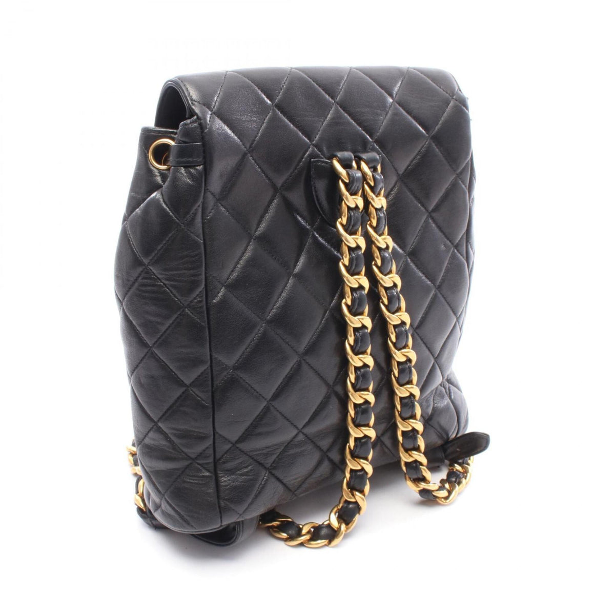 Chanel Black Leather Backpack Handbag (Pre-Owned)