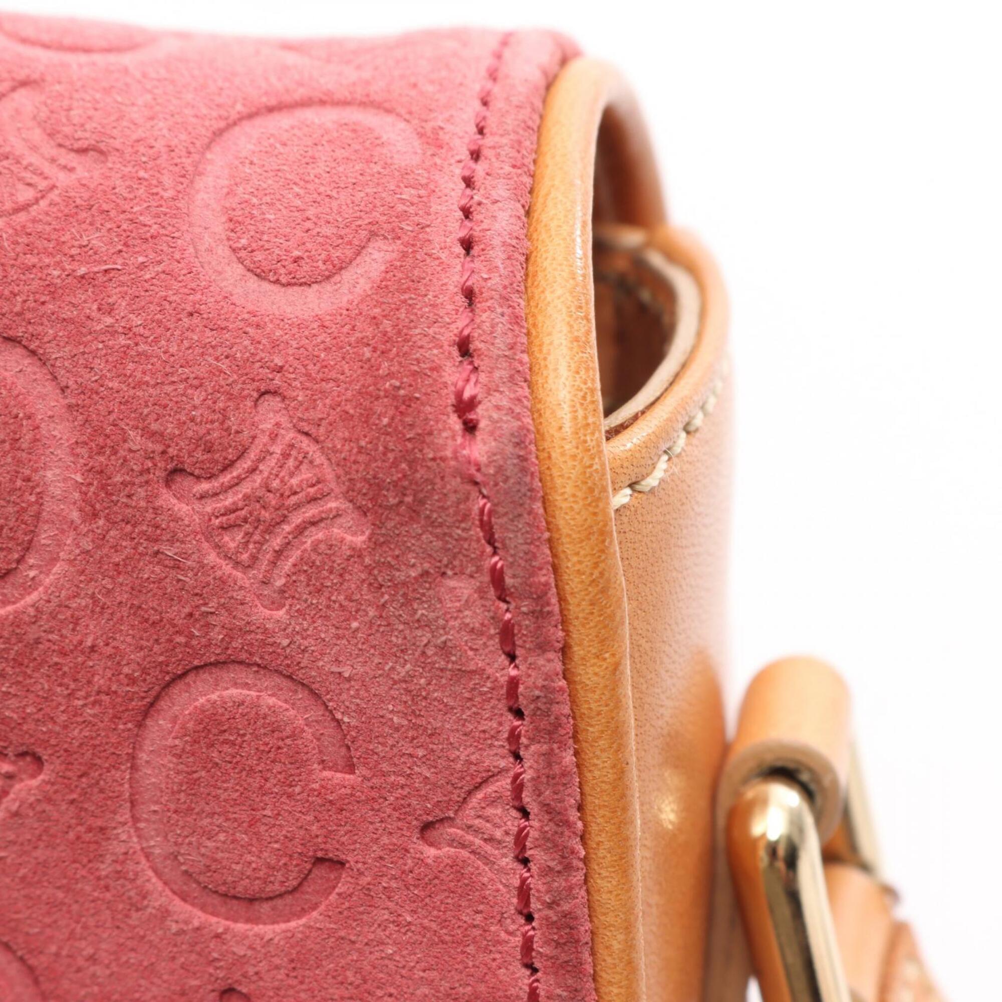 Celine Beige Pink Suede Leather Handbag Shoulder Bag (Pre-Owned)