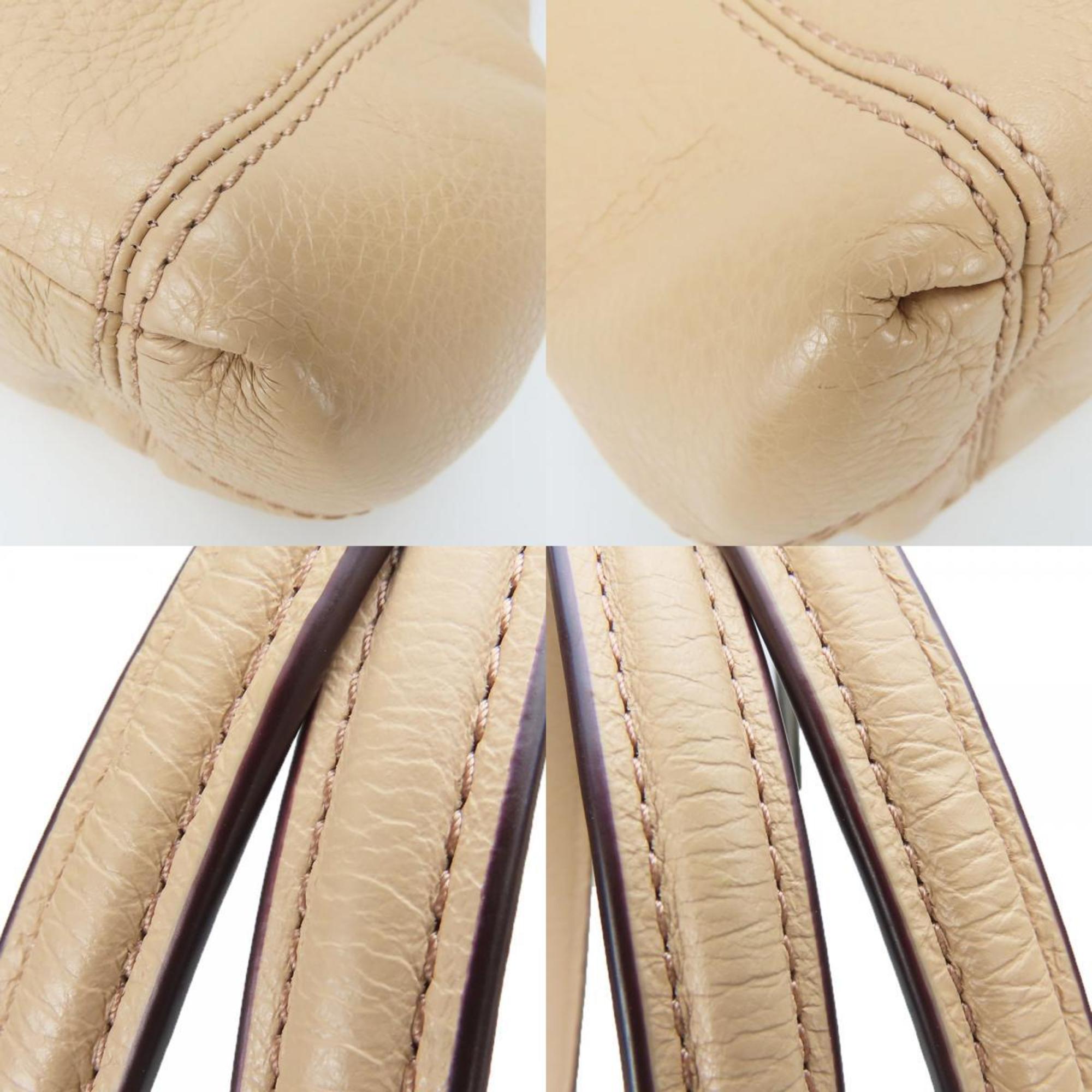 Coach Pink Beige Leather Tote Bag (Pre-Owned)