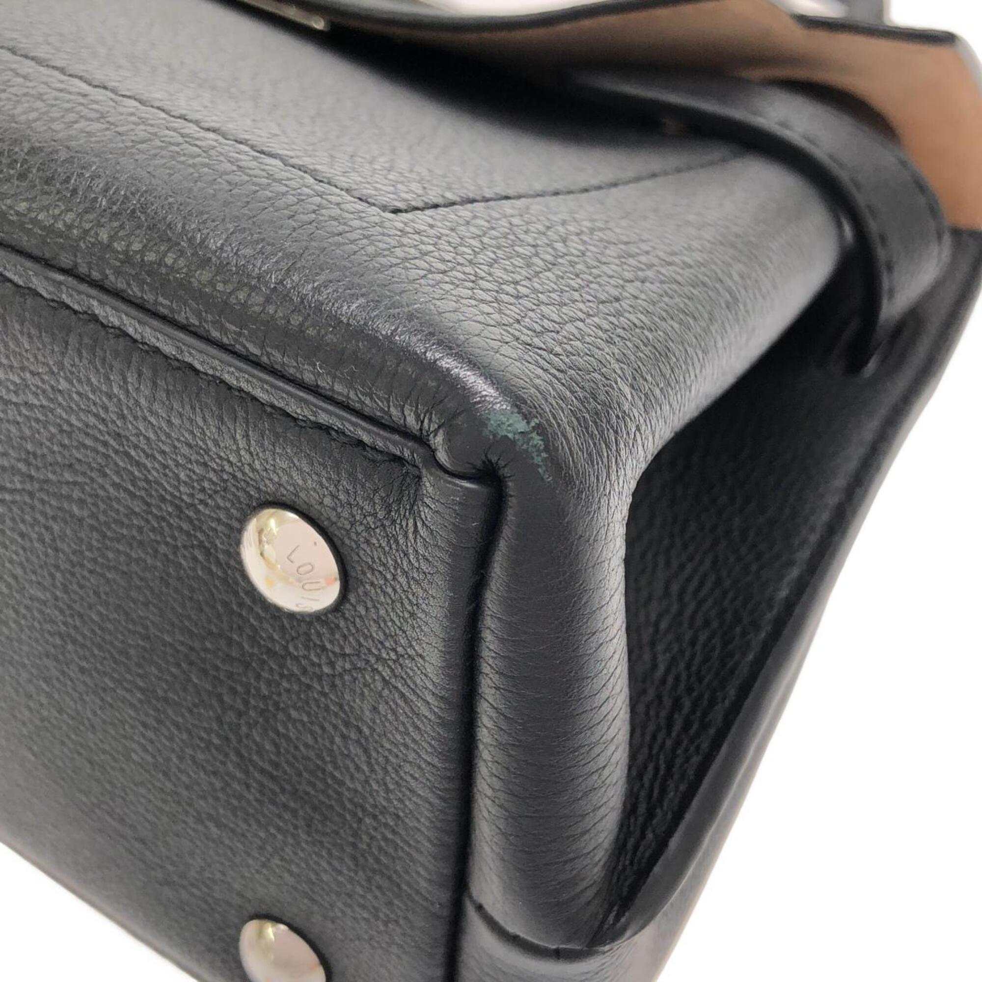 Louis Vuitton Black Leather Handbag (Pre-Owned)