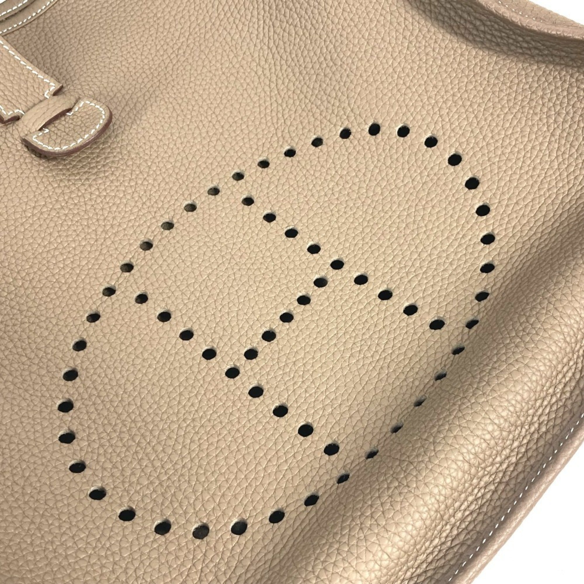 Hermes Beige Etoupe Gray Taurillon Clemence Leather Shoulder Bag (Pre-Owned)