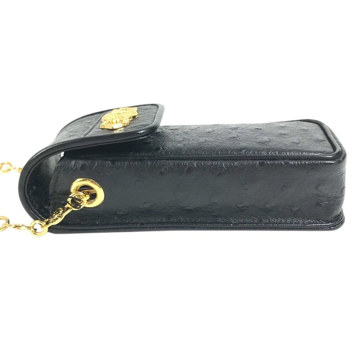 Versace Black Leather Handbag Pouch (Pre-Owned)