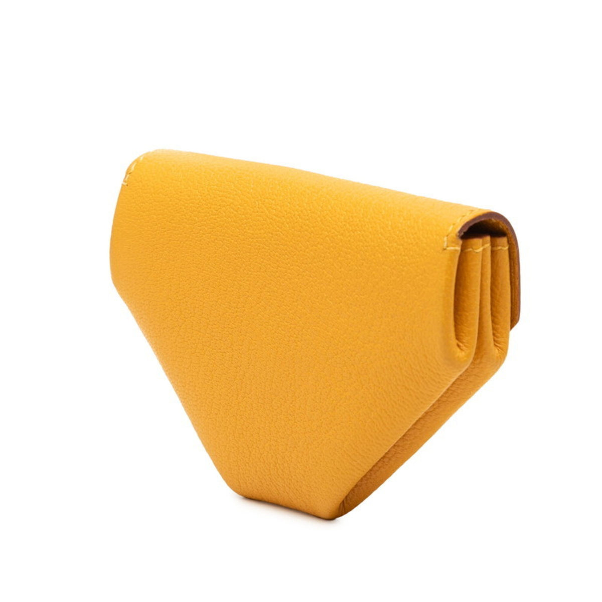 Hermes Gold Yellow Chevre Leather Coin Purse/Coin Case (Pre-Owned)