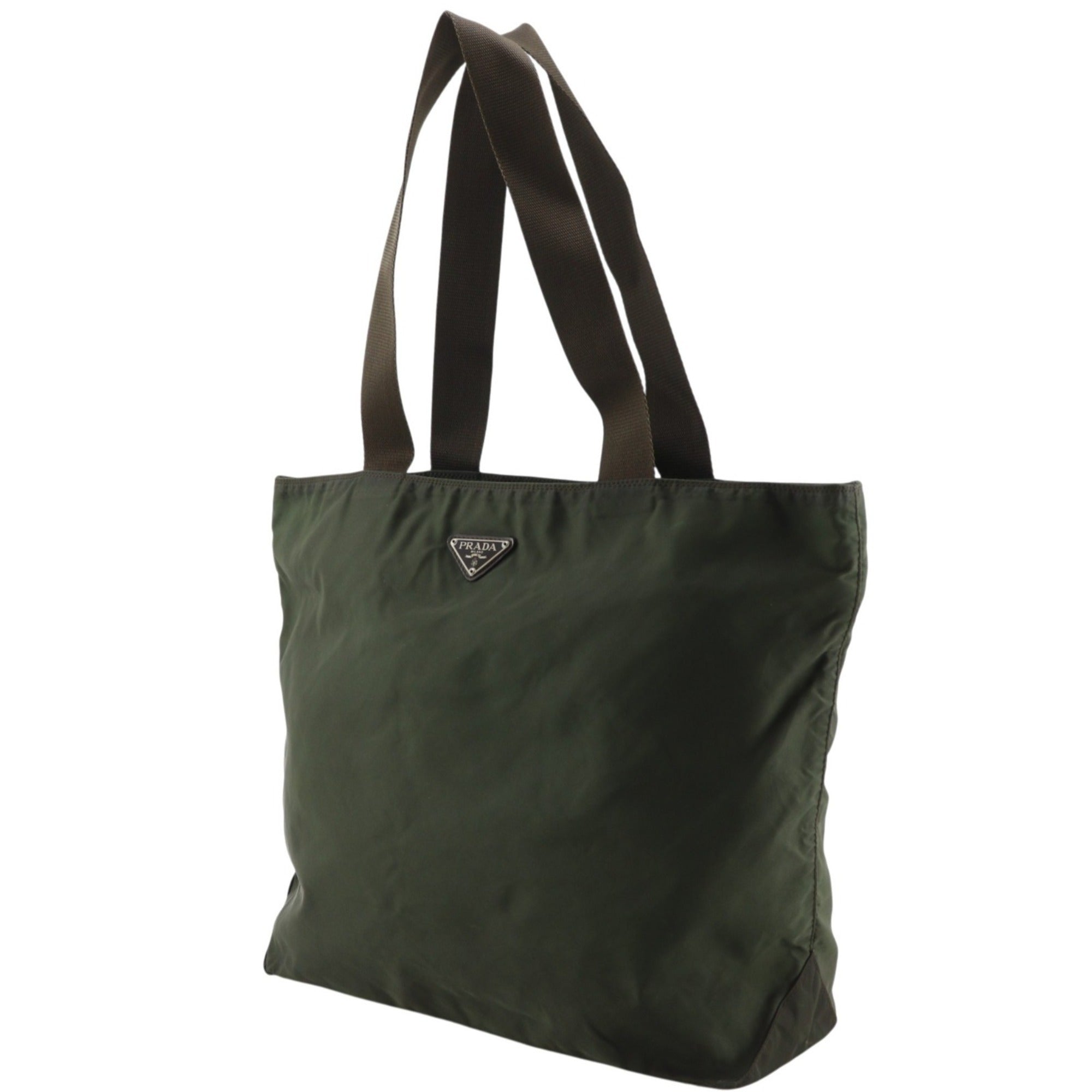 Prada Khaki Nylon Tote Bag (Pre-Owned)