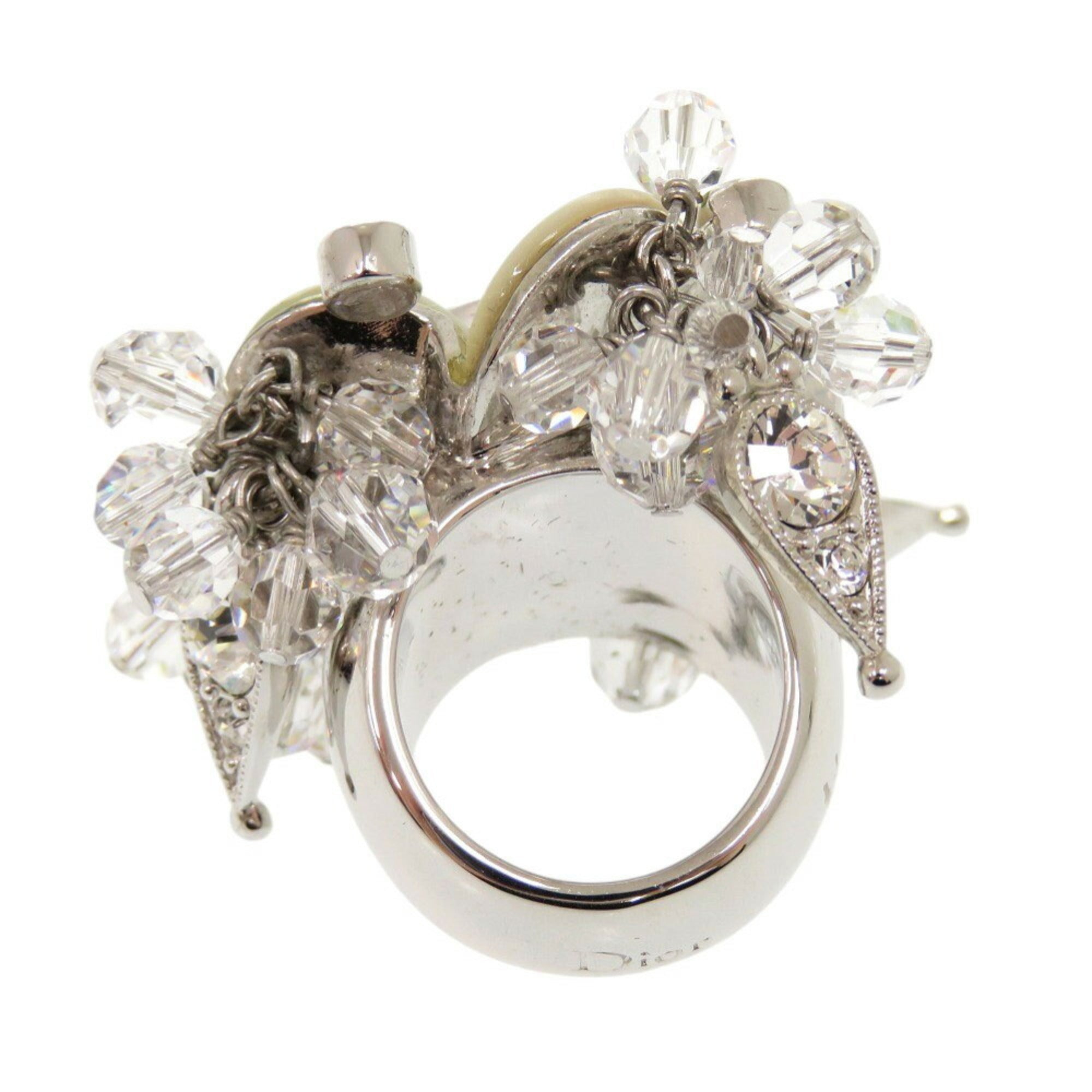 Christian Dior Silver White Metal Band Ring (Pre-Owned)