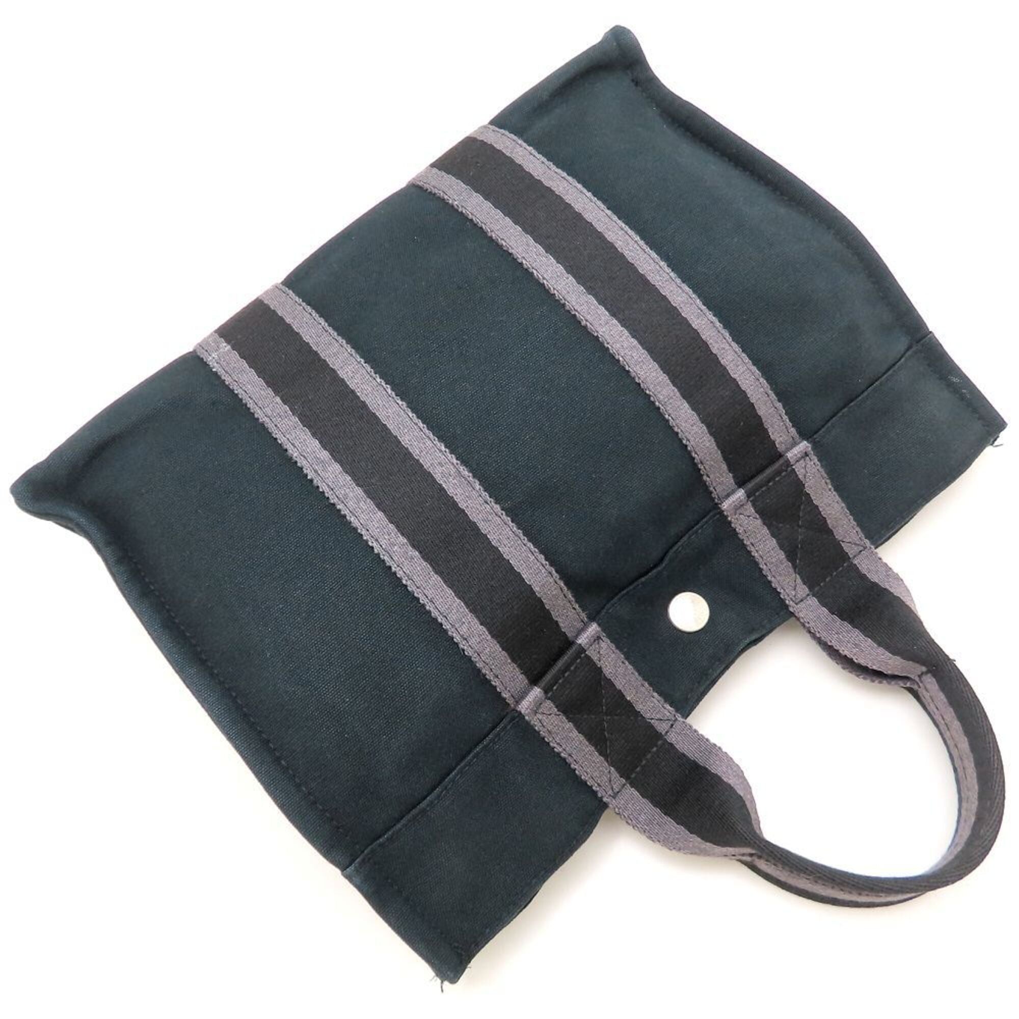 Hermes Black Canvas Handbag (Pre-Owned)