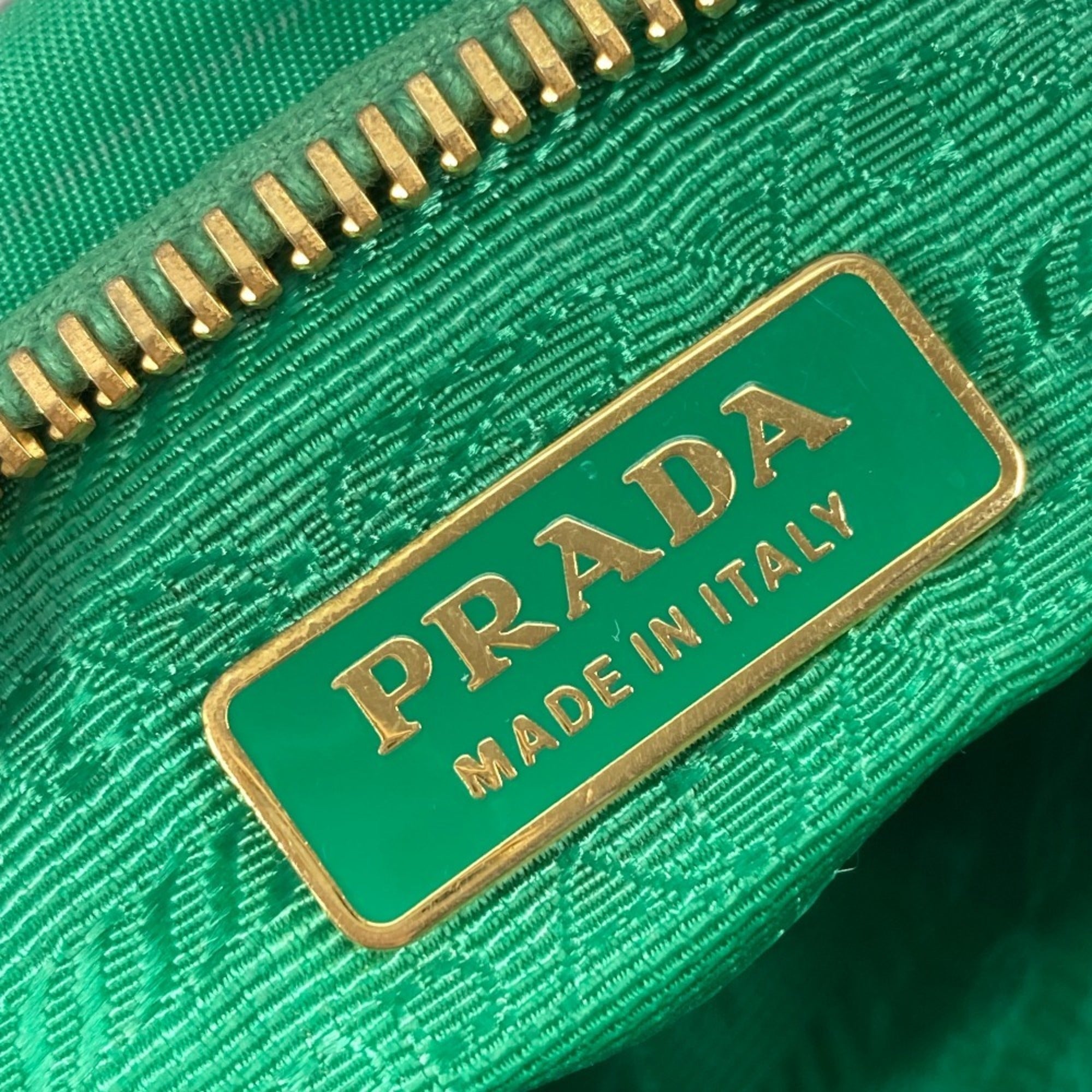 Prada Green Nylon Clutch Bag Pouch (Pre-Owned)
