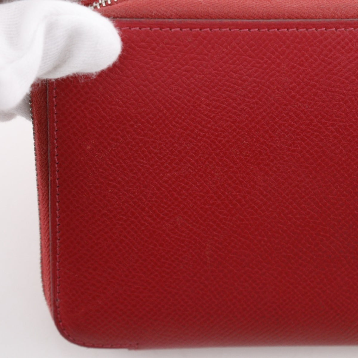 Hermes Red Color Epsom Leather Long Wallet (Bi-Fold) (Pre-Owned)
