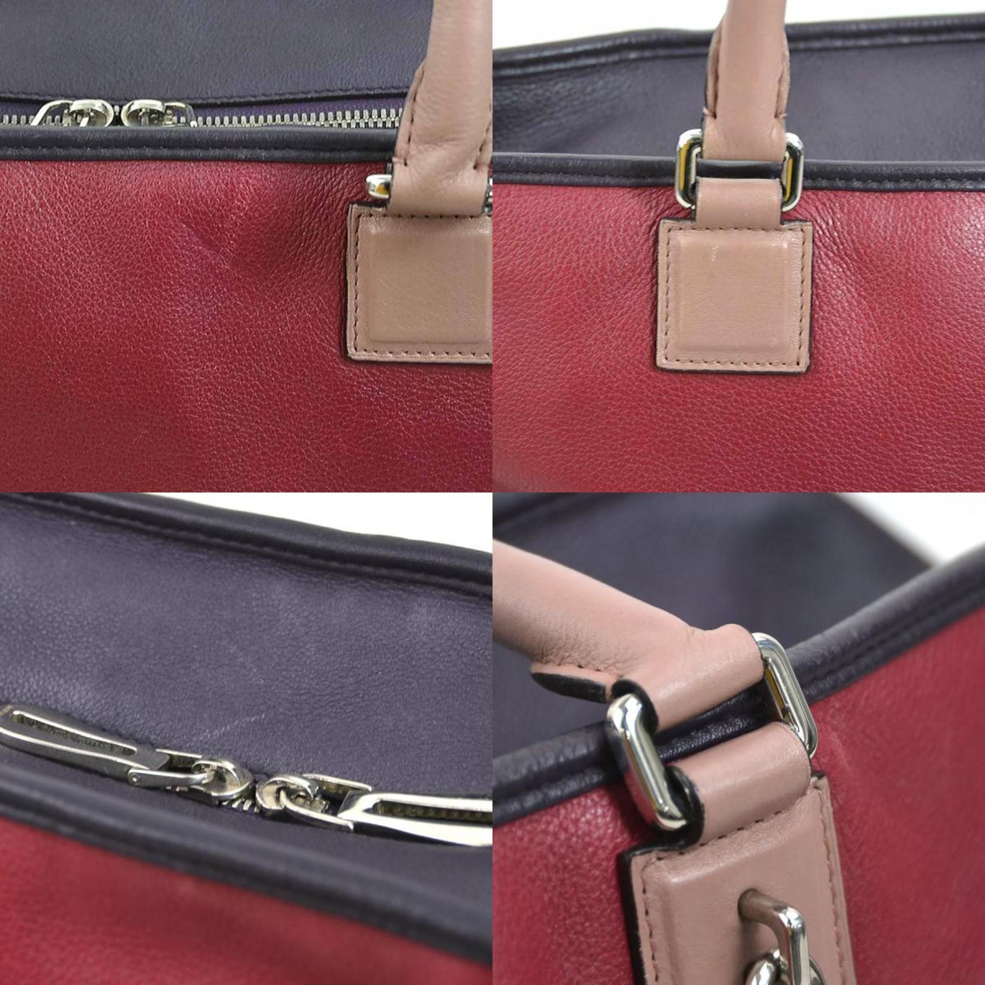 Loewe Burgundy Dark Purple Leather Handbag (Pre-Owned)