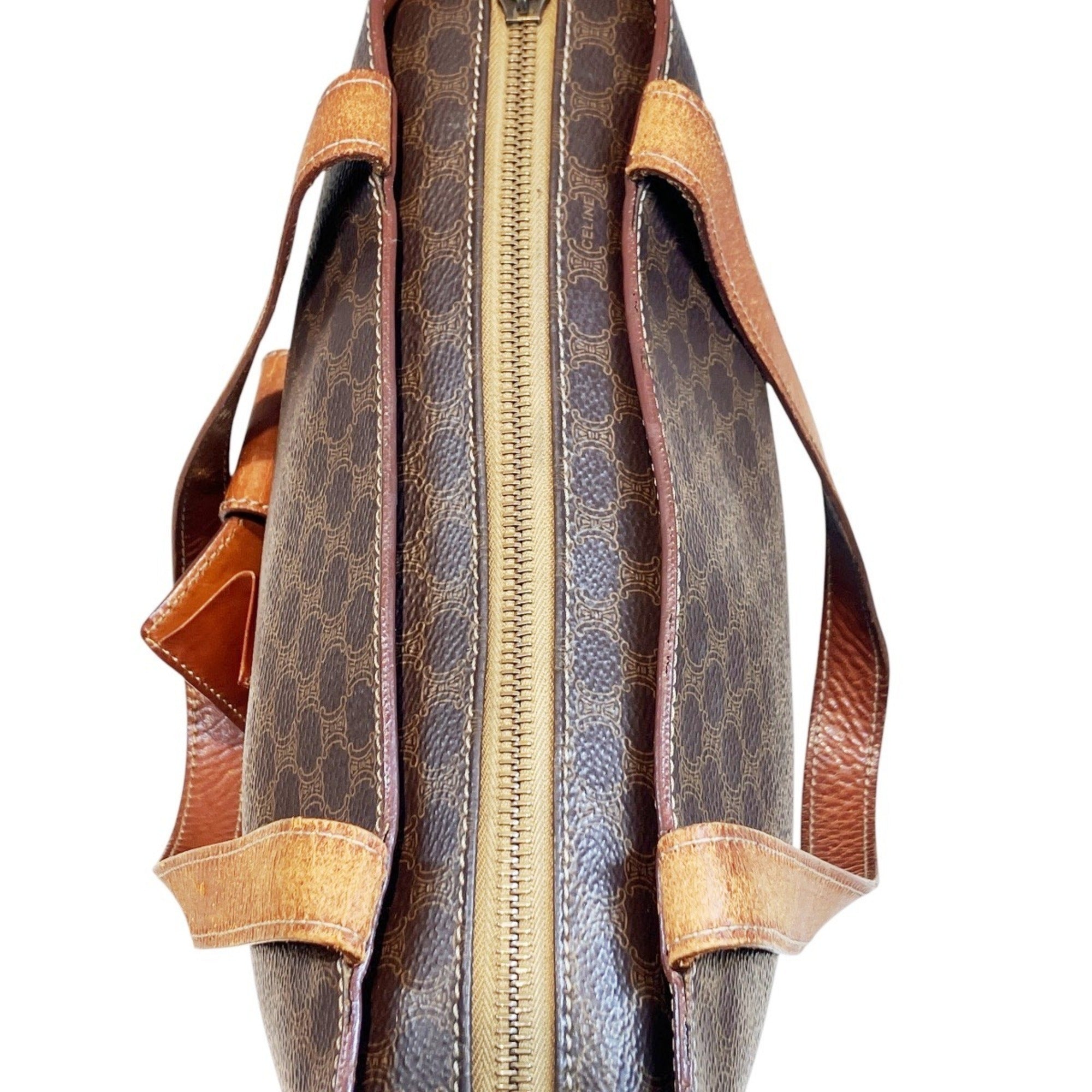 Celine Brown Leather Pvc Tote Bag (Pre-Owned)