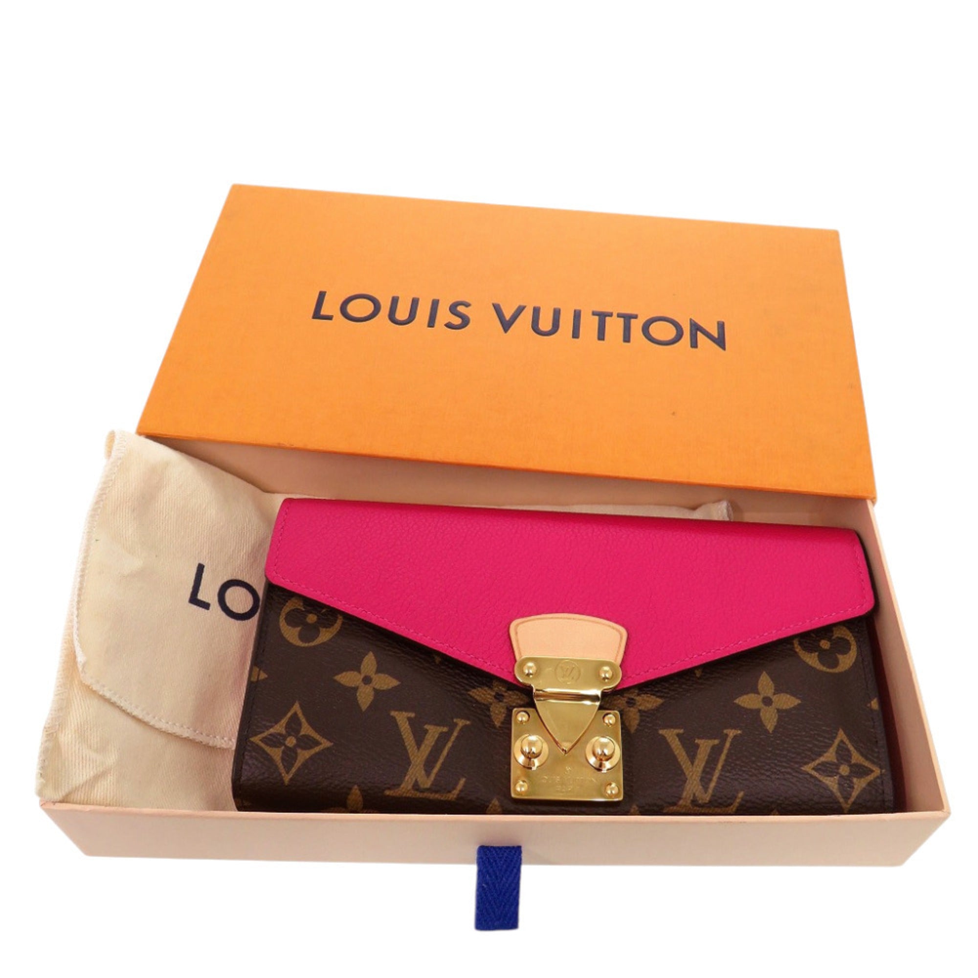 Louis Vuitton Brown Monogram Pink Monogram Long Wallet (Bi-Fold) (Pre-Owned)