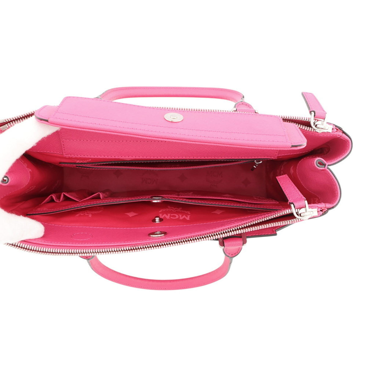 Mcm Pink Leather Handbag Tote Bag (Pre-Owned)
