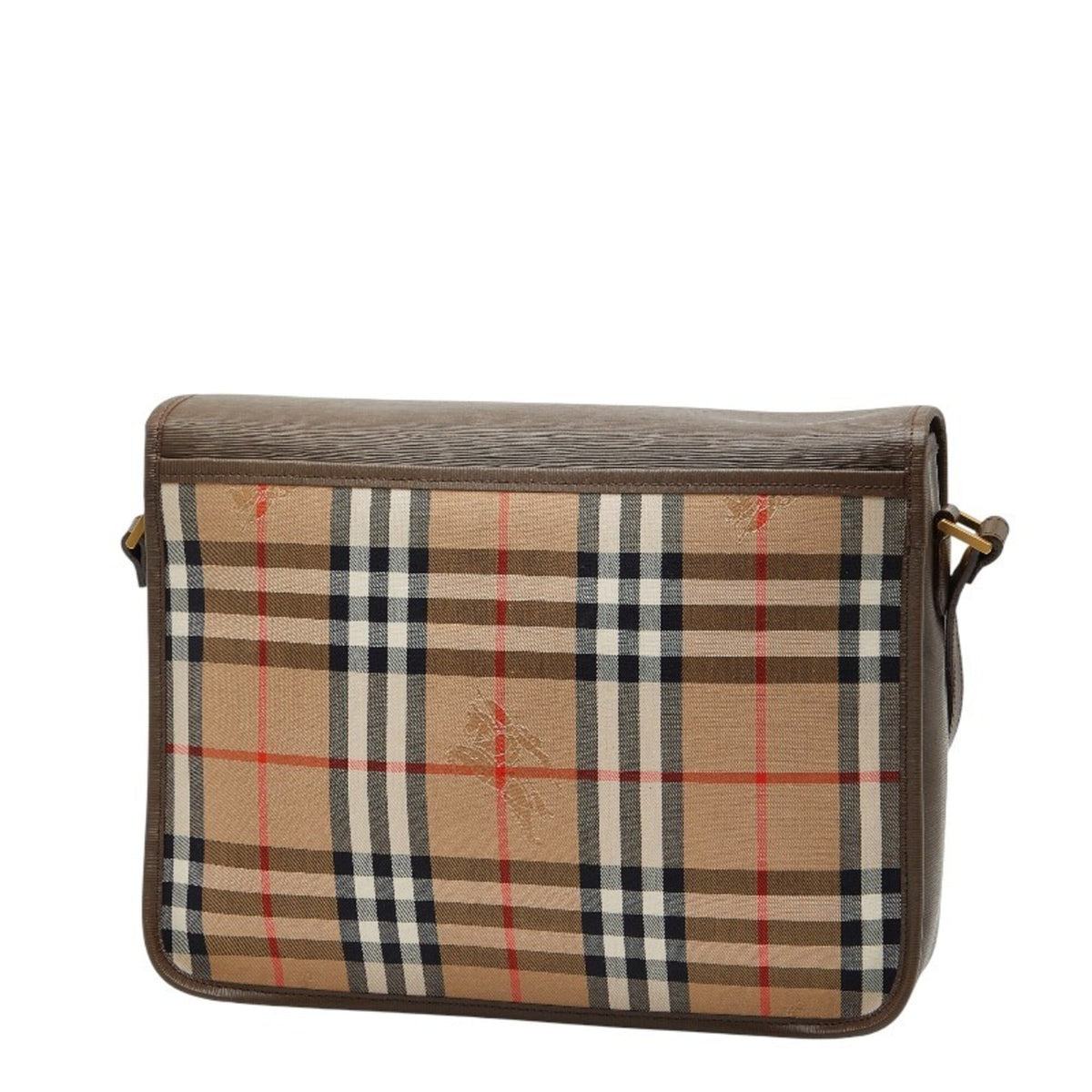 Burberry Beige Brown Canvas Leather Shoulder Bag (Pre-Owned)