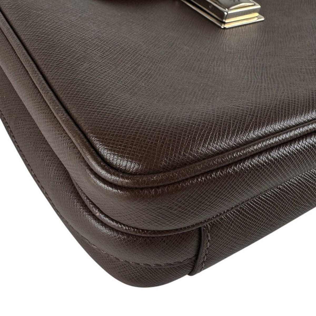 Prada Brown Leather Shoulder Bag (Pre-Owned)