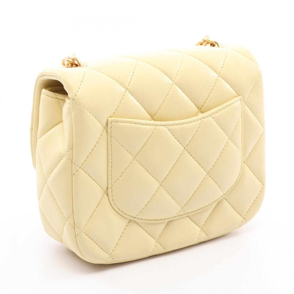 Chanel Yellow Leather Handbag Shoulder Bag (Pre-Owned)