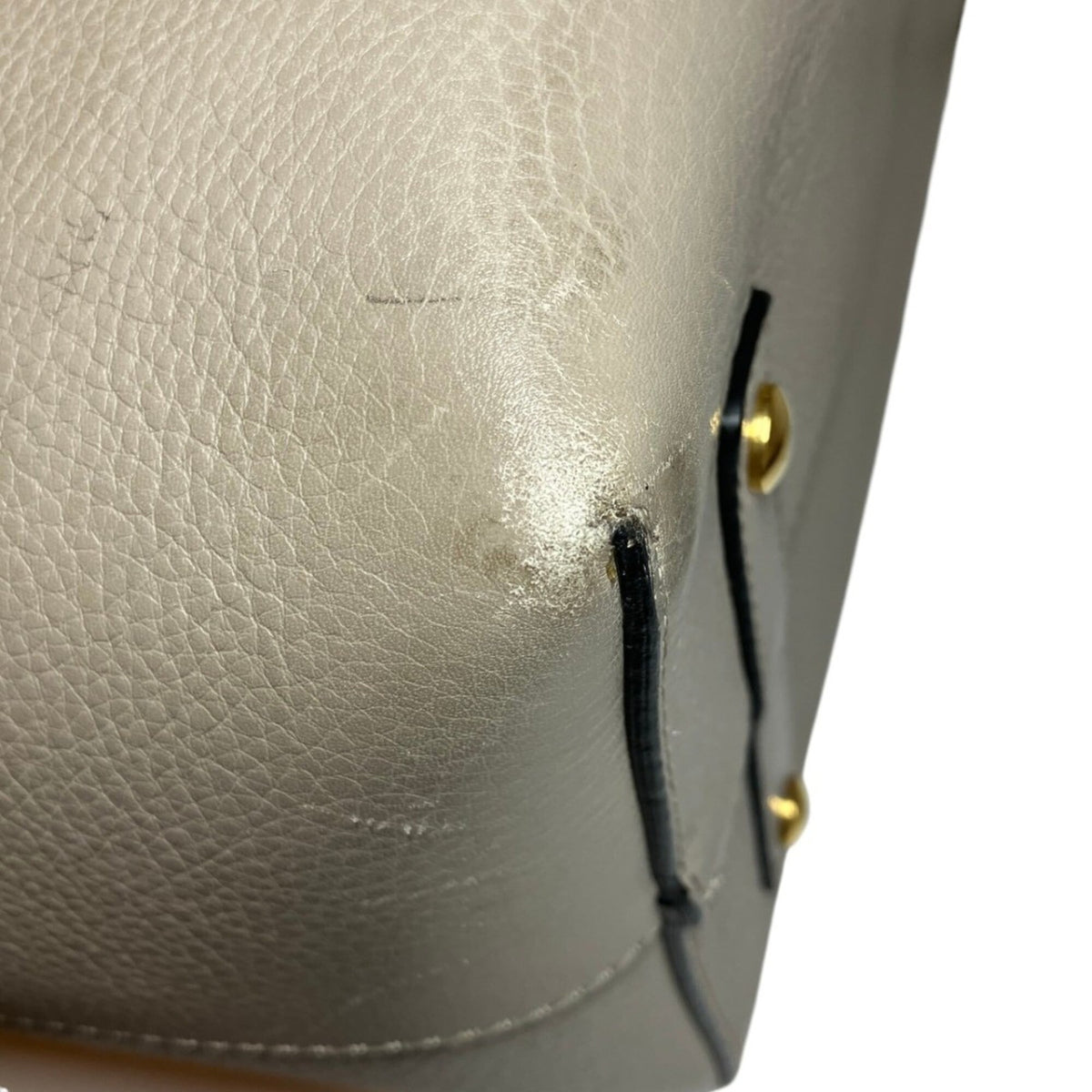 Burberry Grayish Leather Tote Bag (Pre-Owned)