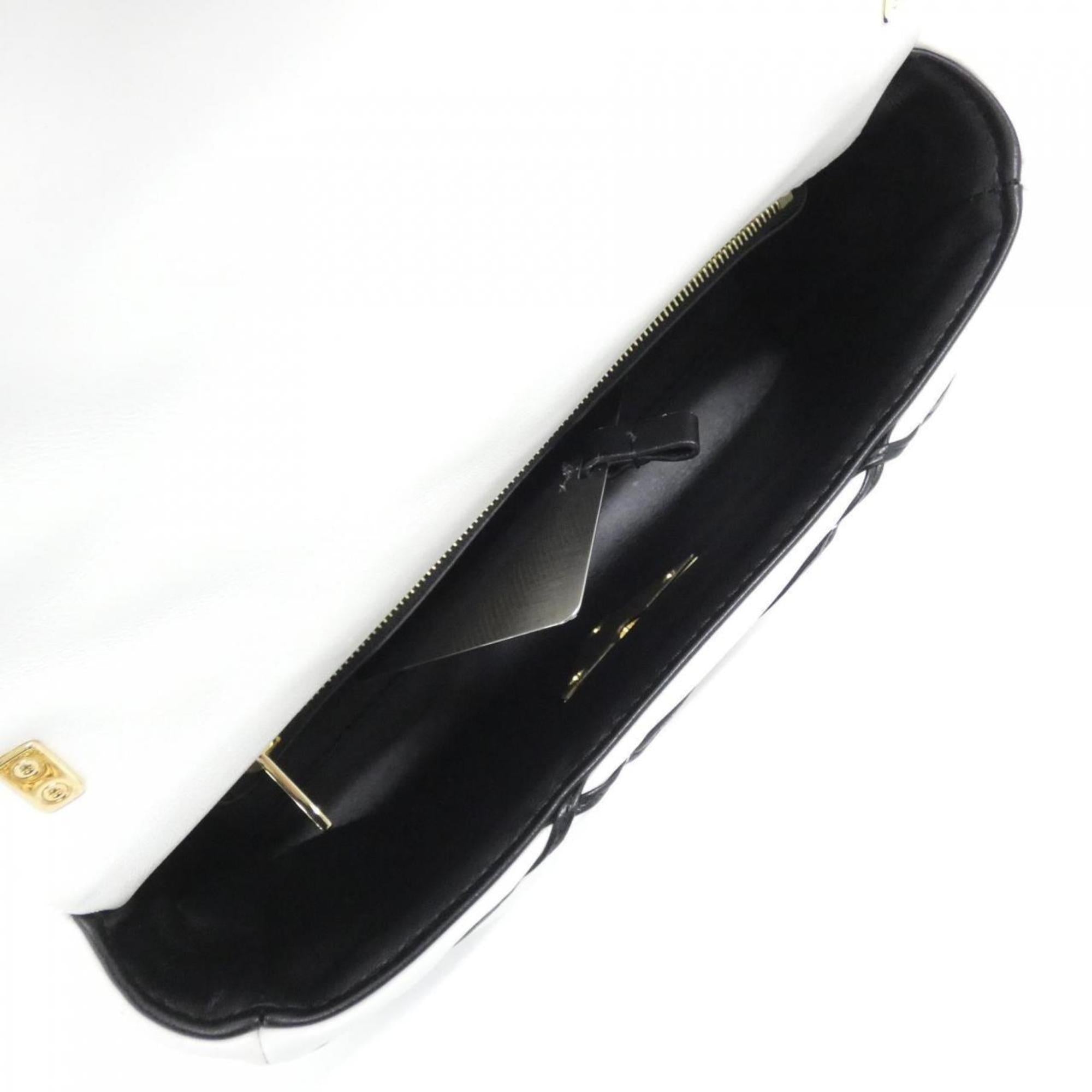 Louis Vuitton Blanc Noir Leather Shoulder Bag (Pre-Owned)