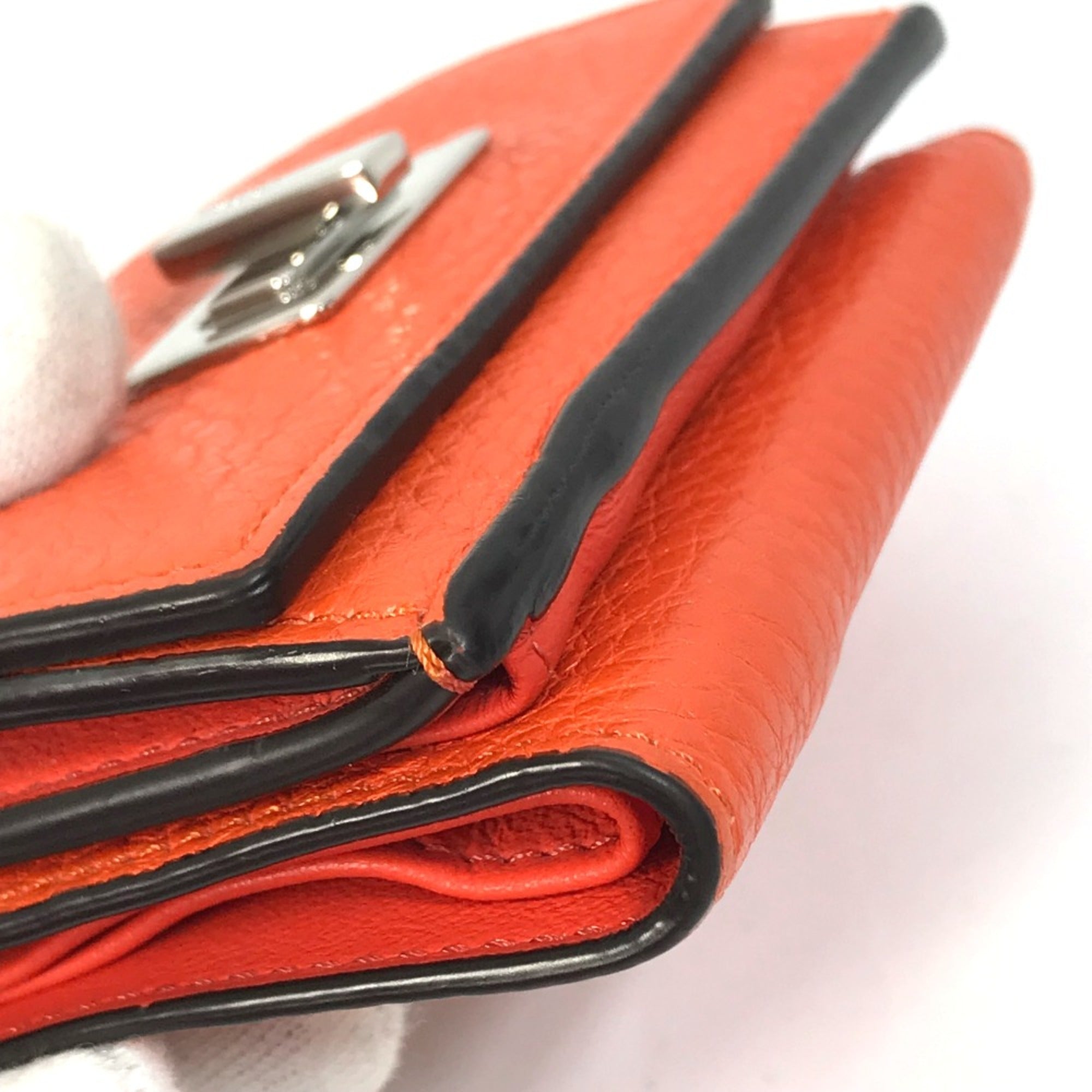 Fendi Orange Leather Wallet (Tri-Fold) (Pre-Owned)