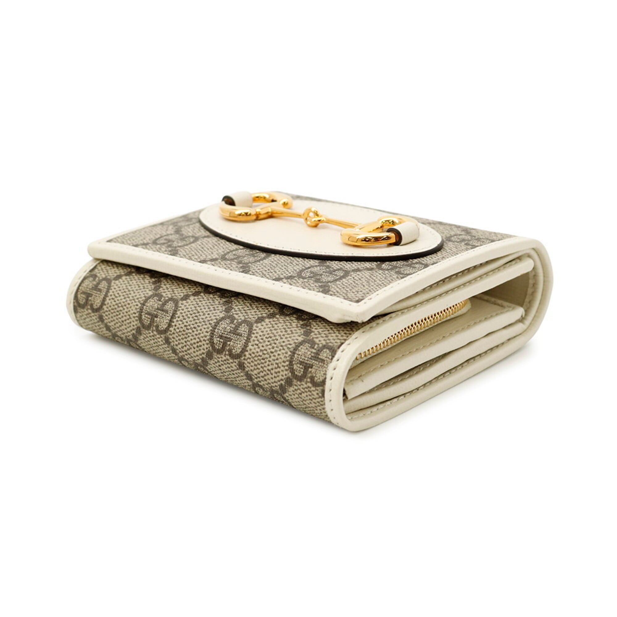 Gucci Gg Supreme Beige Ivory Gg Supreme Leather Wallet (Bi-Fold) (Pre-Owned)