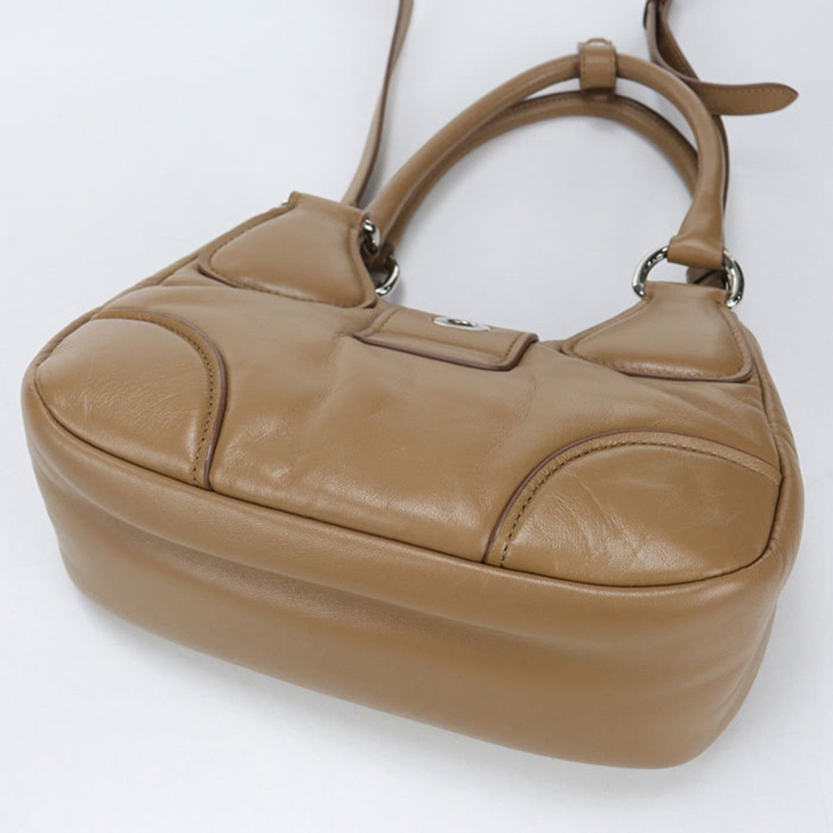 Prada Brown Nappa Leather Handbag (Pre-Owned)