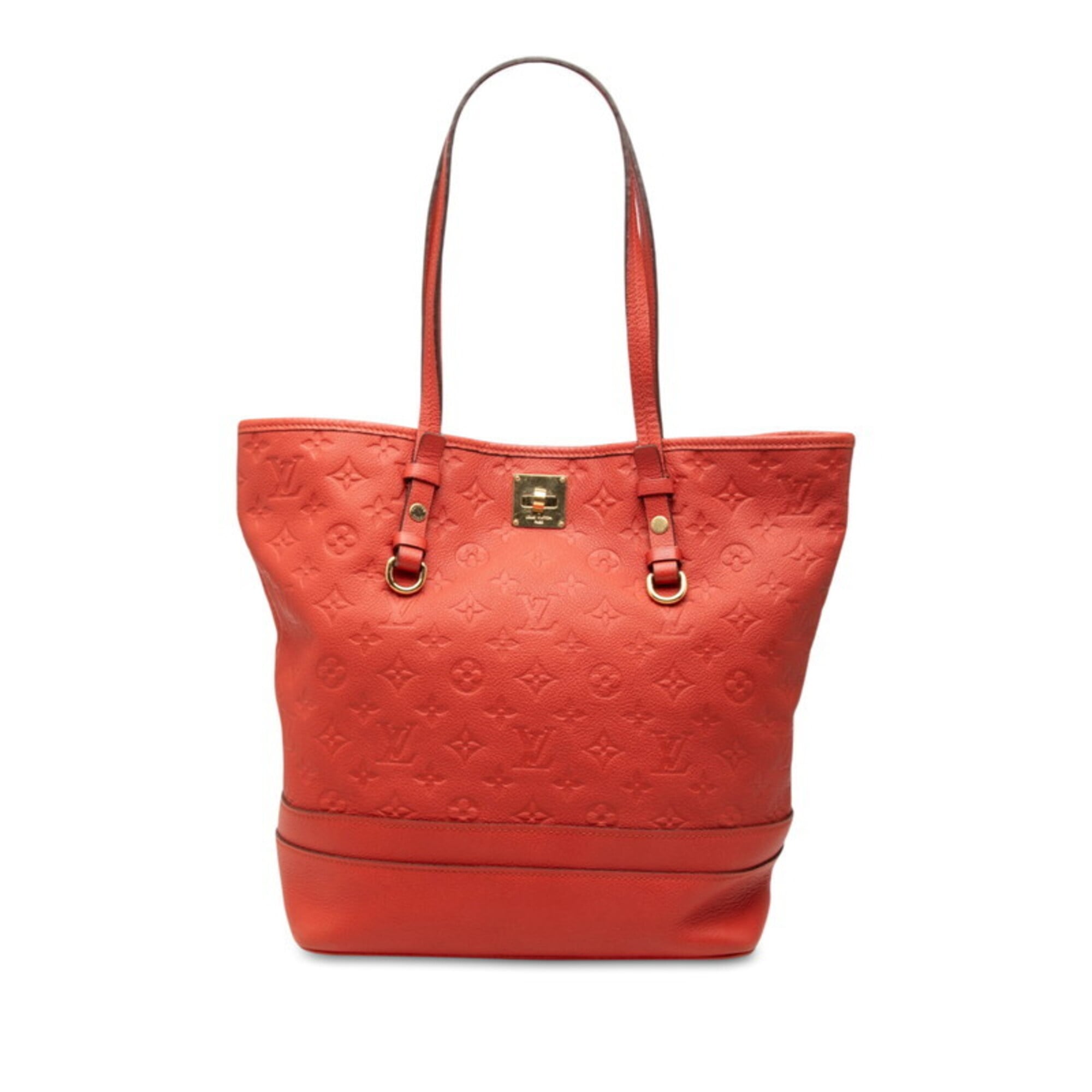 Louis Vuitton Auriane Orange Leather Pouch Shoulder Bag Tote Bag (Pre-Owned)