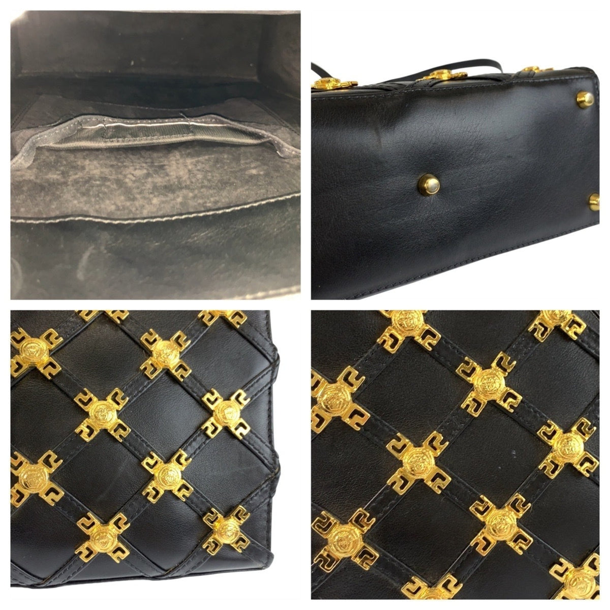 Versace Black Leather Pochette Shoulder Bag (Pre-Owned)
