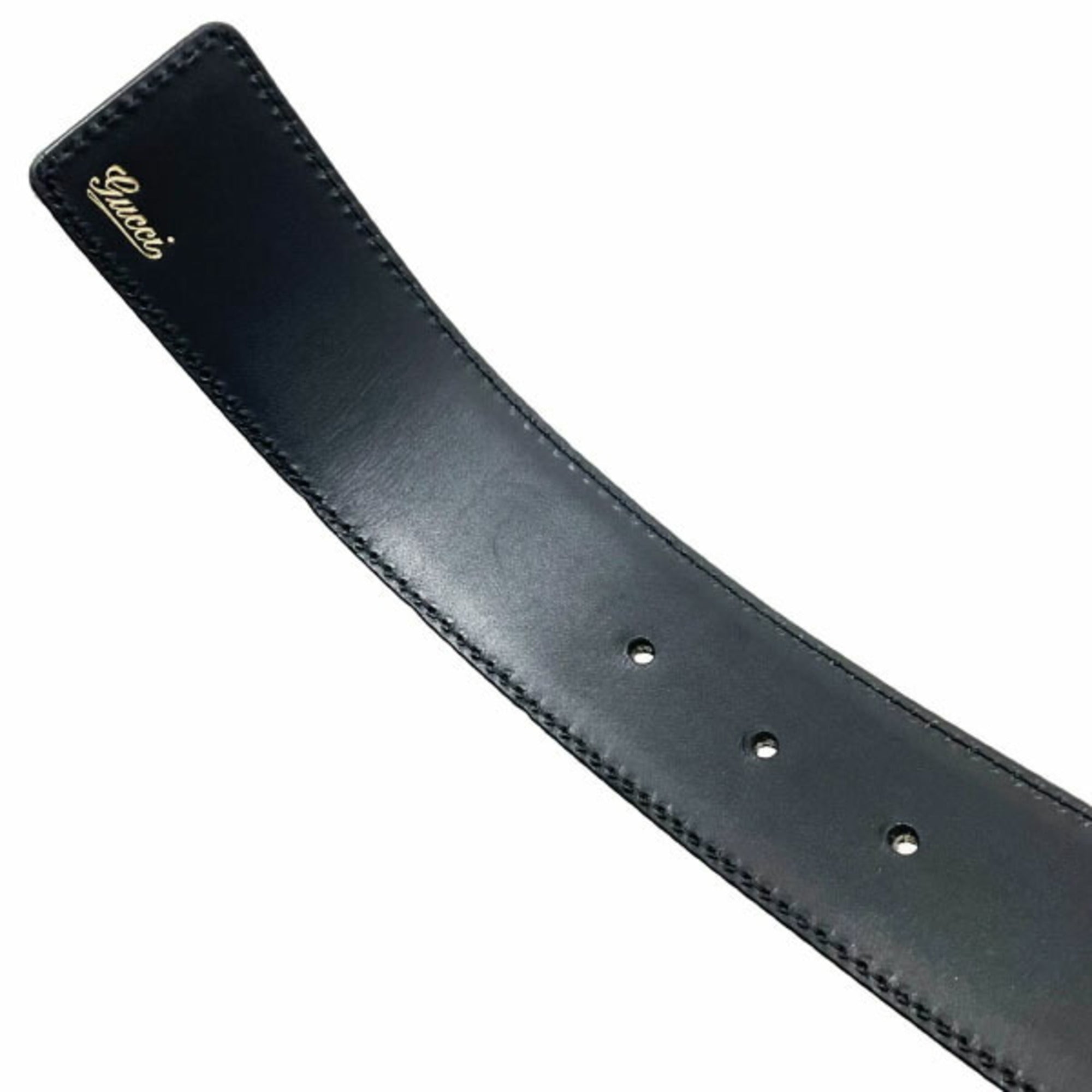Gucci Black Gold Silver Standard Belt (Pre-Owned)