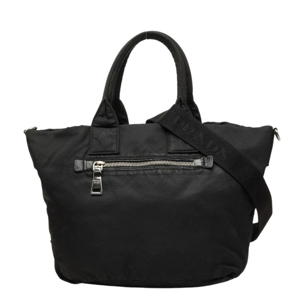 Prada Black Khaki Nylon Handbag Shoulder Bag (Pre-Owned)