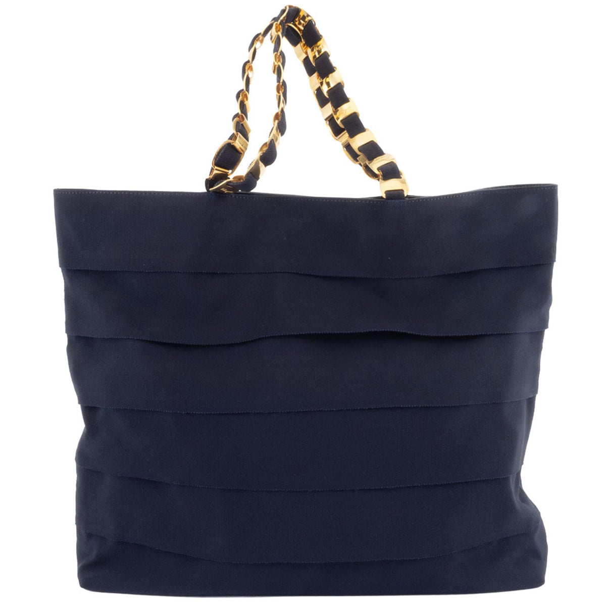 Salvatore Ferragamo Vara Navy Nylon Leather Tote Bag (Pre-Owned)