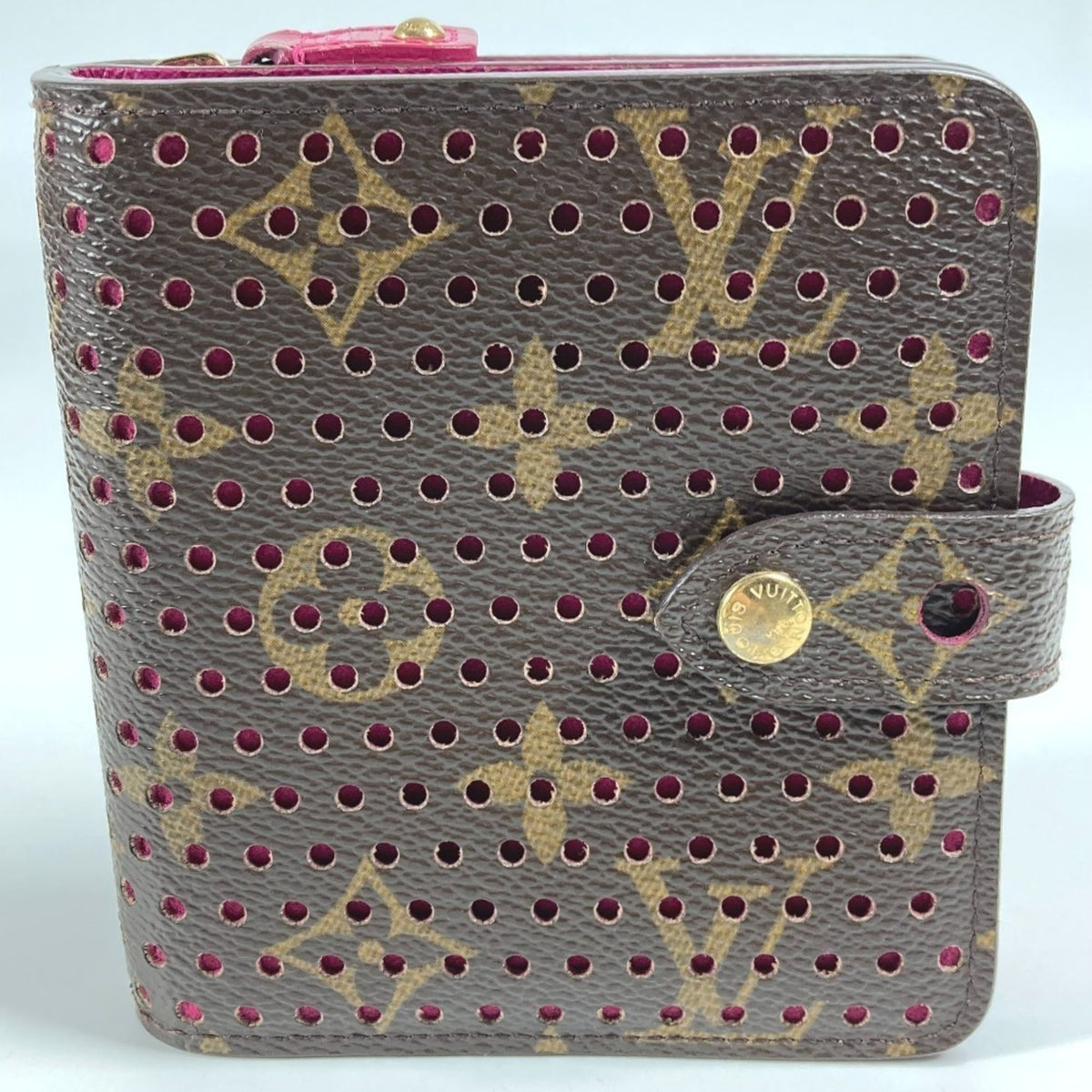 Louis Vuitton Monogram Fuchsia Pink Monogram Pink Monogram Perforated Wallet (Bi-Fold) (Pre-Owned)