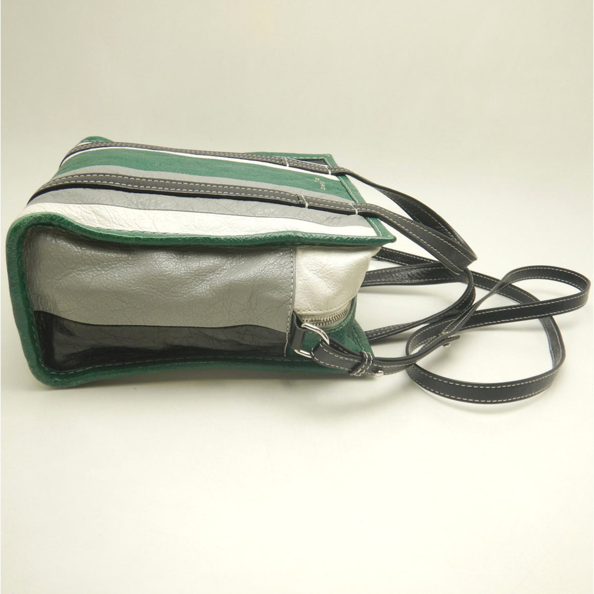 Balenciaga Black Green Leather Tote Bag (Pre-Owned)