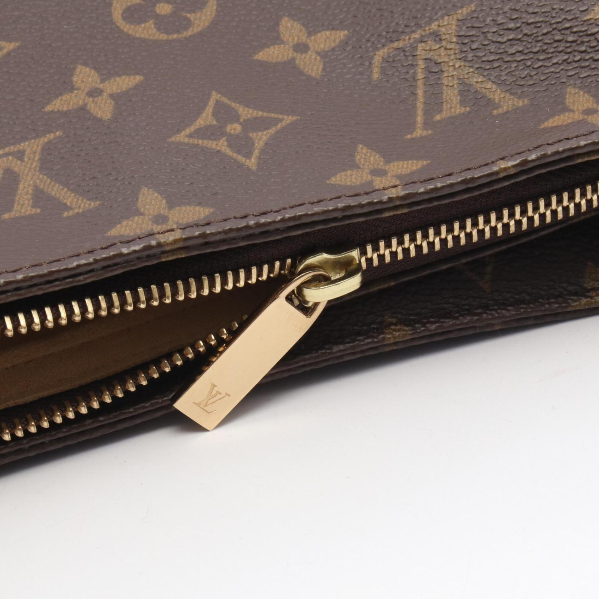 Louis Vuitton Brown Monogram Coated Canvas Leather Handbag Shoulder Bag (Pre-Owned)