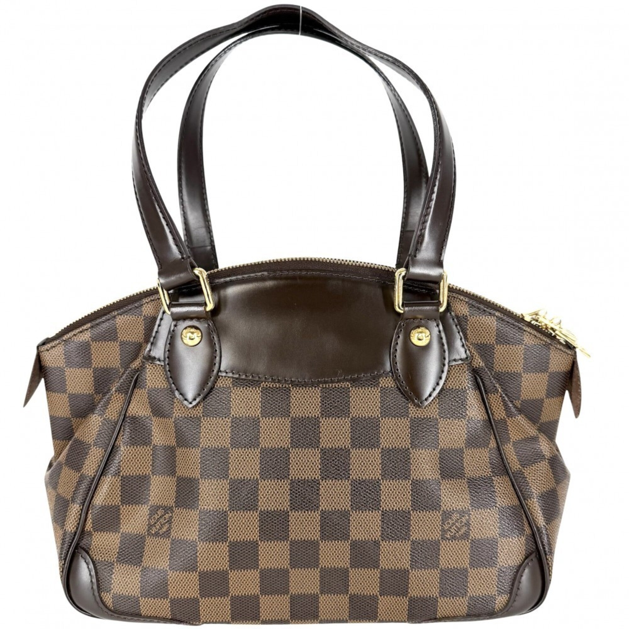Louis Vuitton Brown White Damier Canvas Handbag (Pre-Owned)