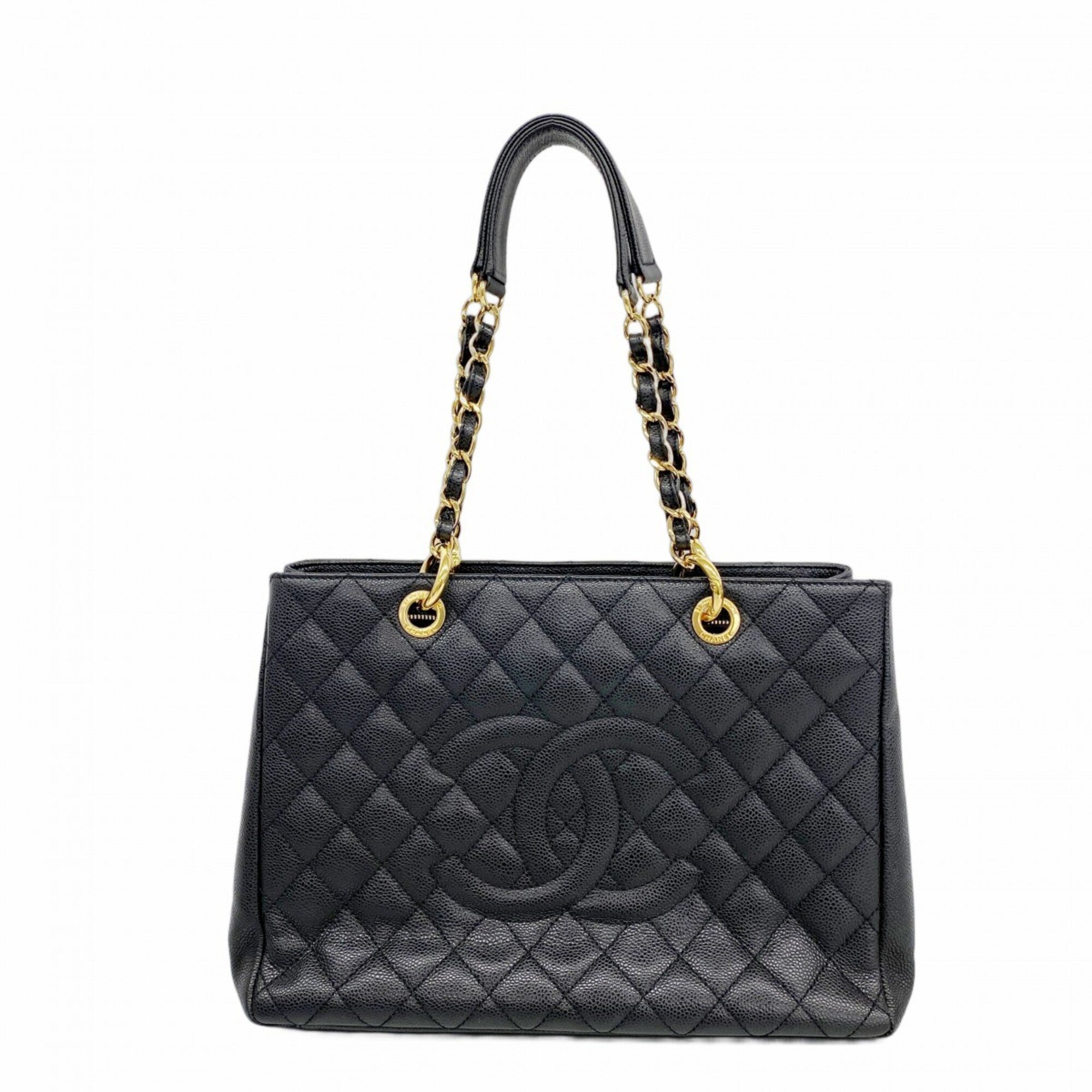 Chanel Black Grained Calfskin Tote Bag (Pre-Owned)