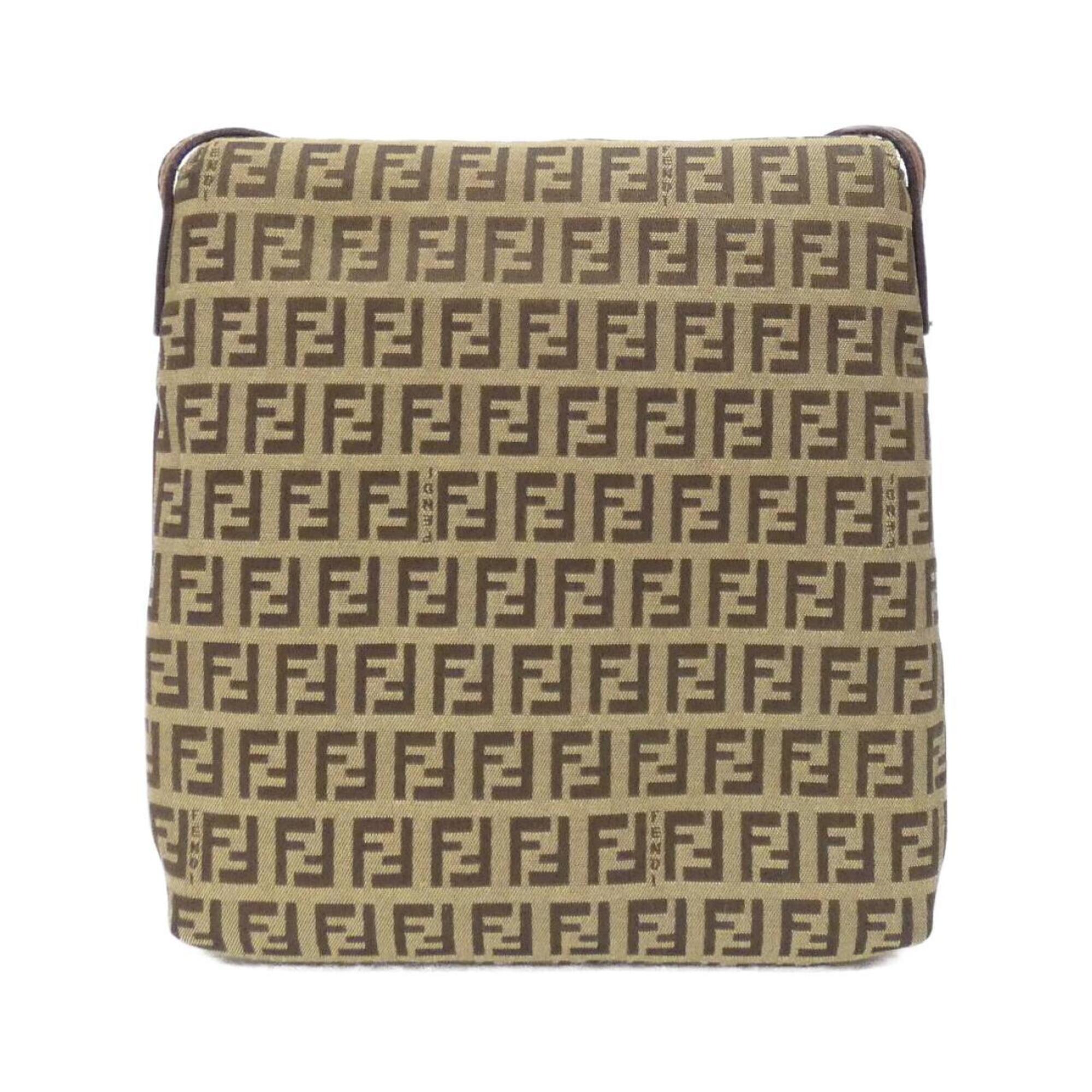 Fendi Beige Canvas Shoulder Bag (Pre-Owned)