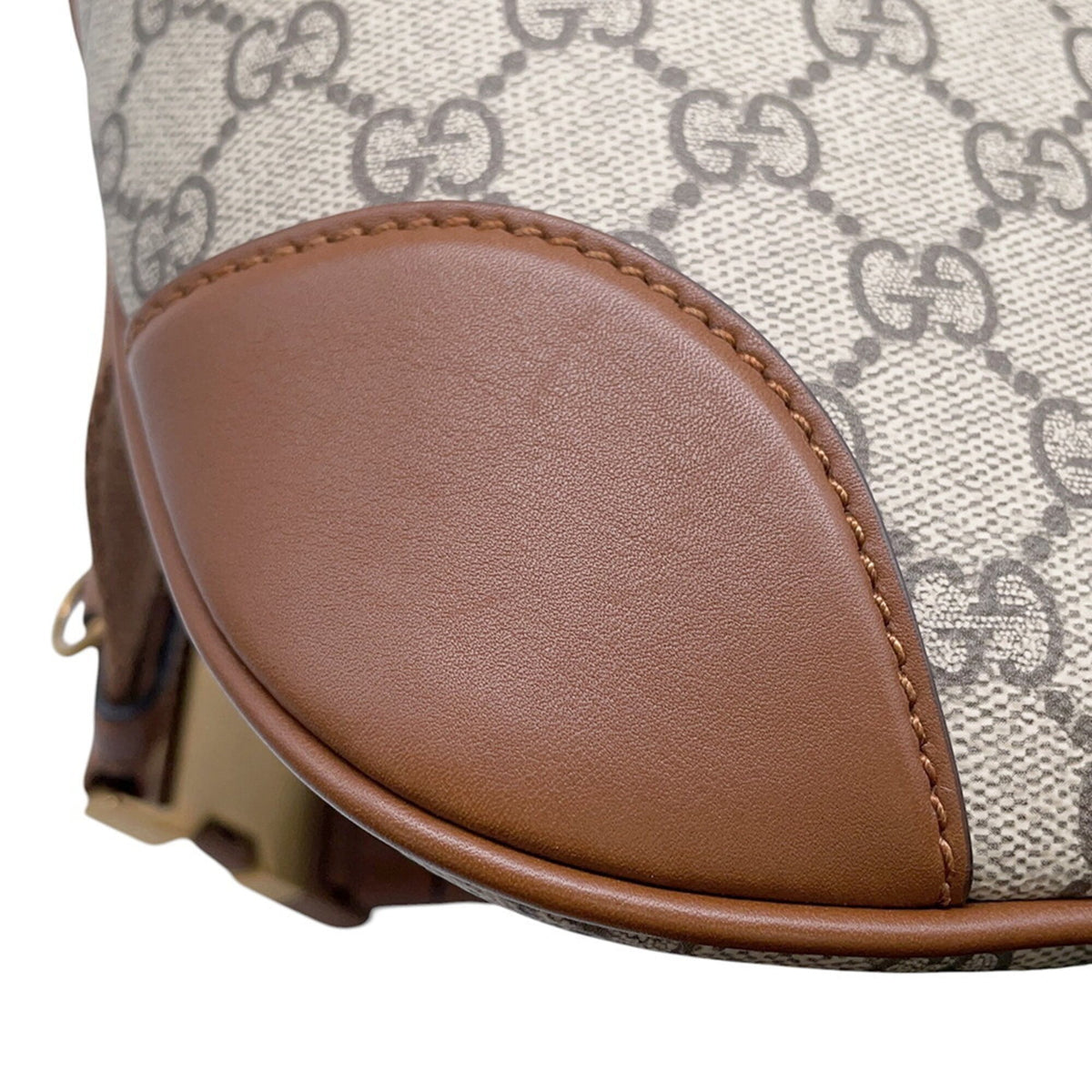 Gucci Beige Brown Leather Pvc Sling Bag (Pre-Owned)