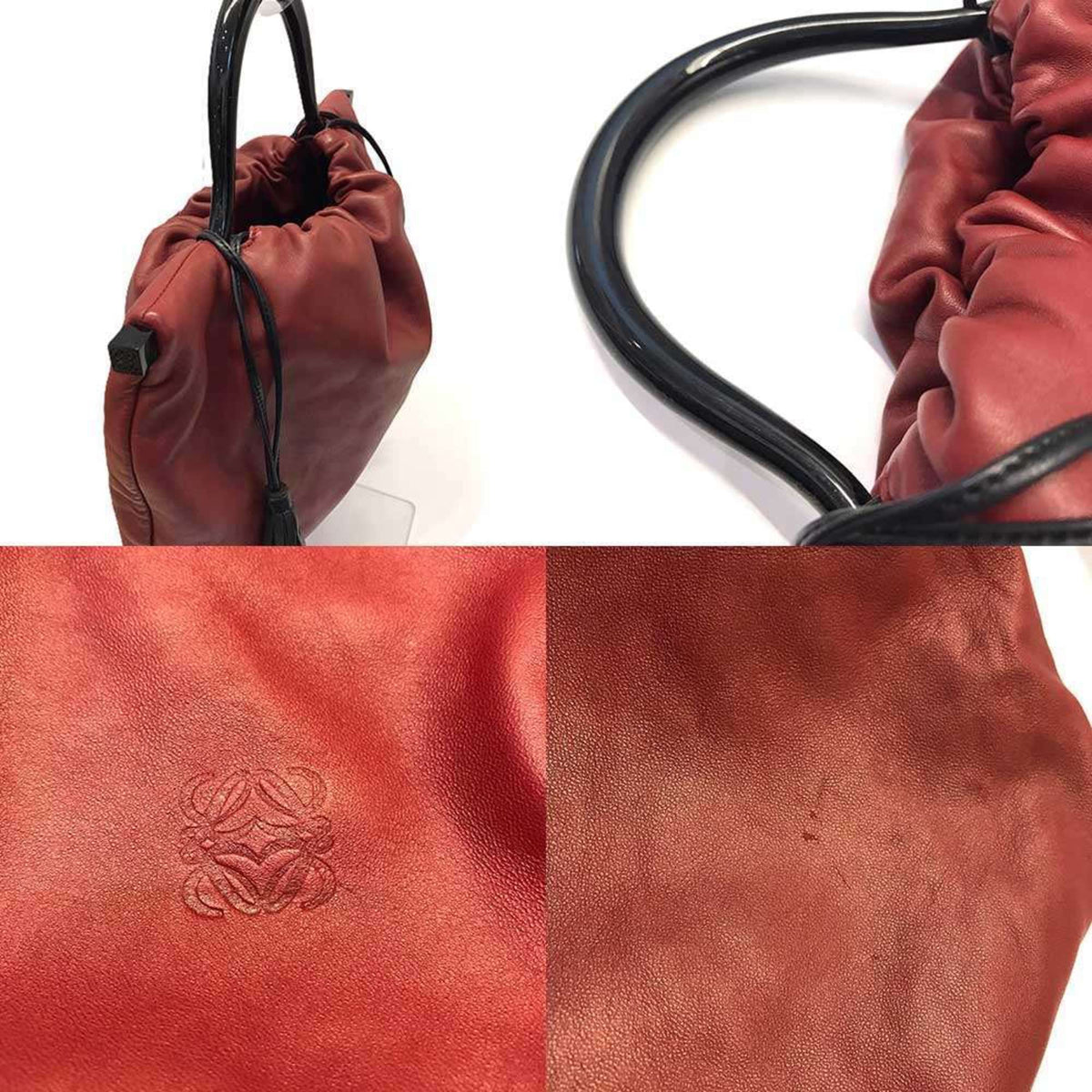 Loewe Red Color Leather Handbag (Pre-Owned)