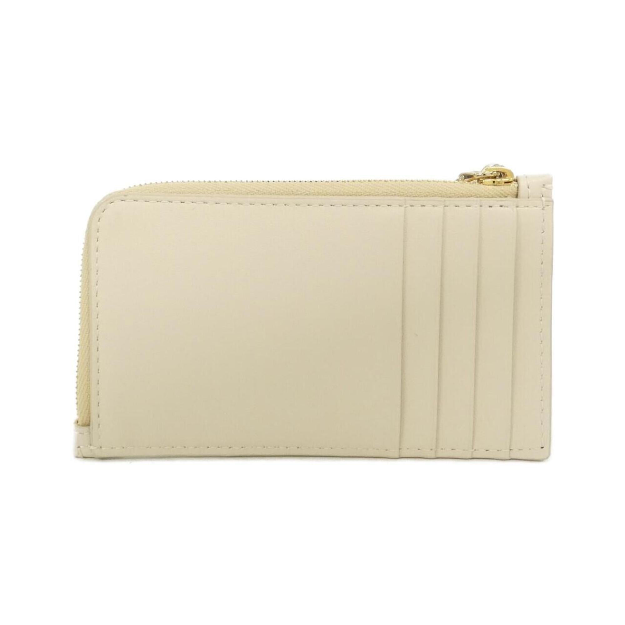 Christian Dior Ivory Leather Coin Purse/Coin Case (Pre-Owned)